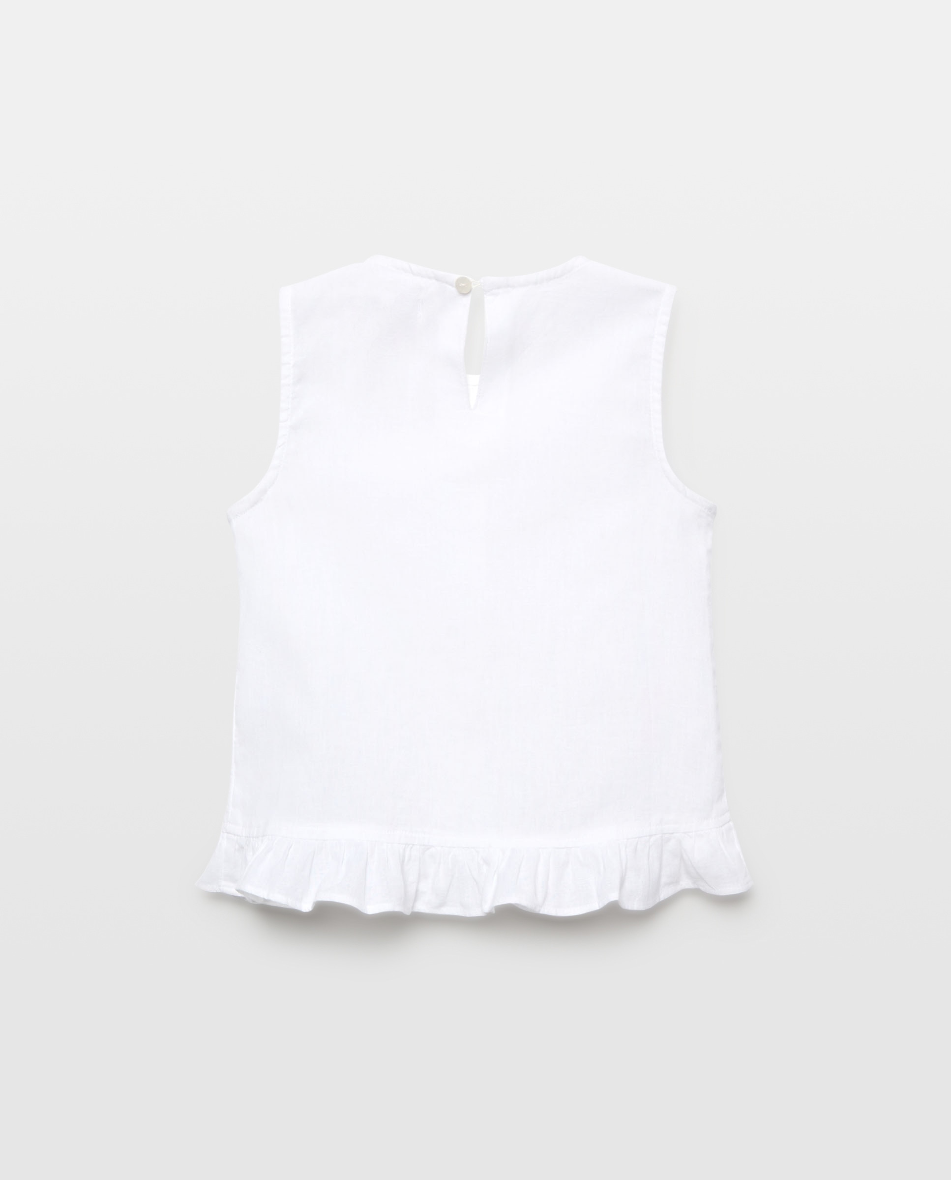 Blusa niña con volante delantero Blanco-2