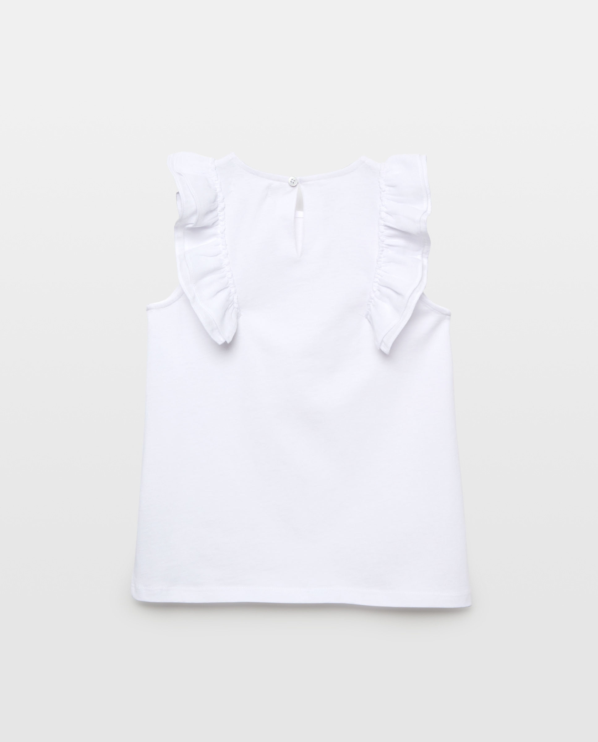 Camiseta niña con volante de gasa Blanco-2