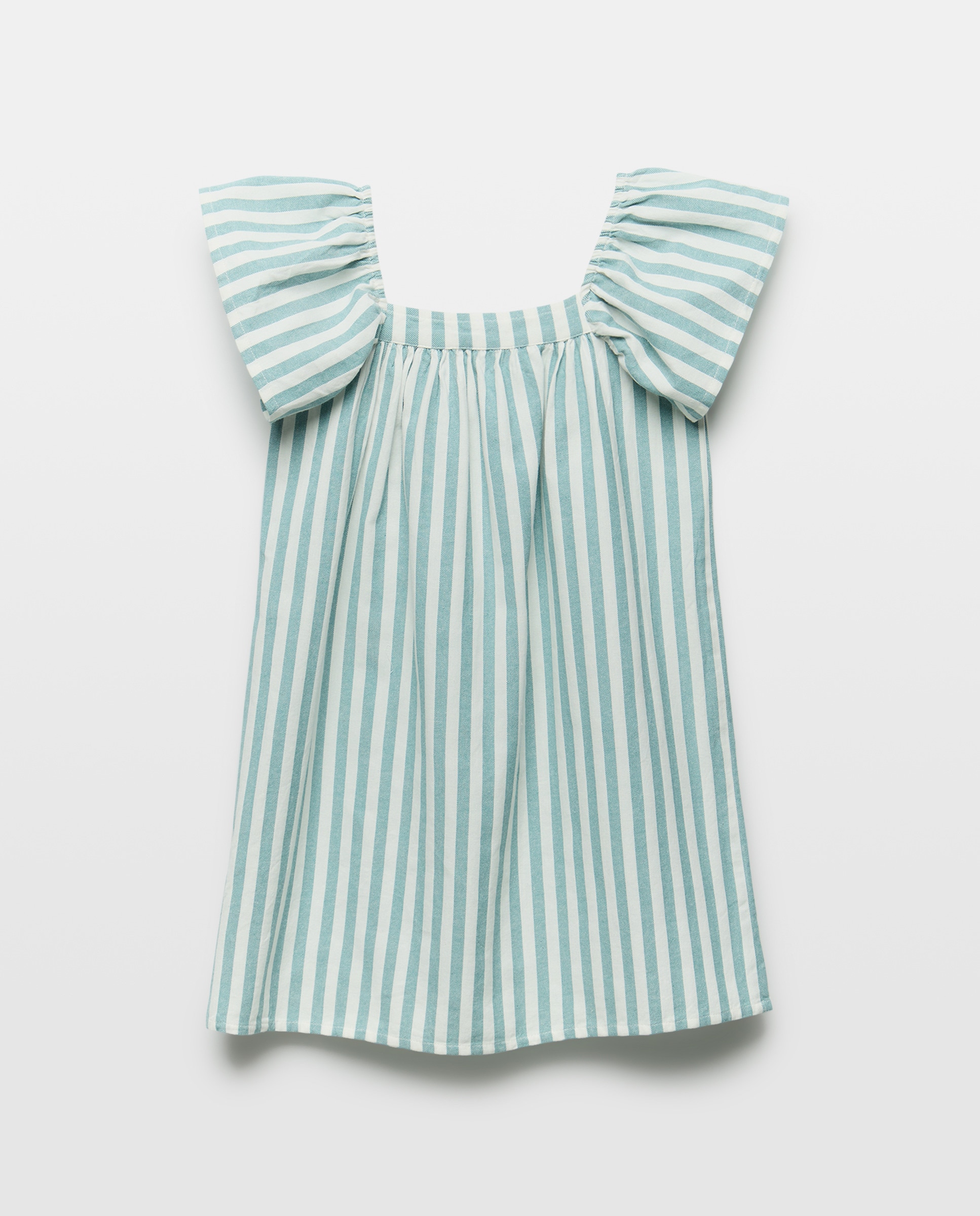 Vestido niña camisero rayas Verde Pato-2