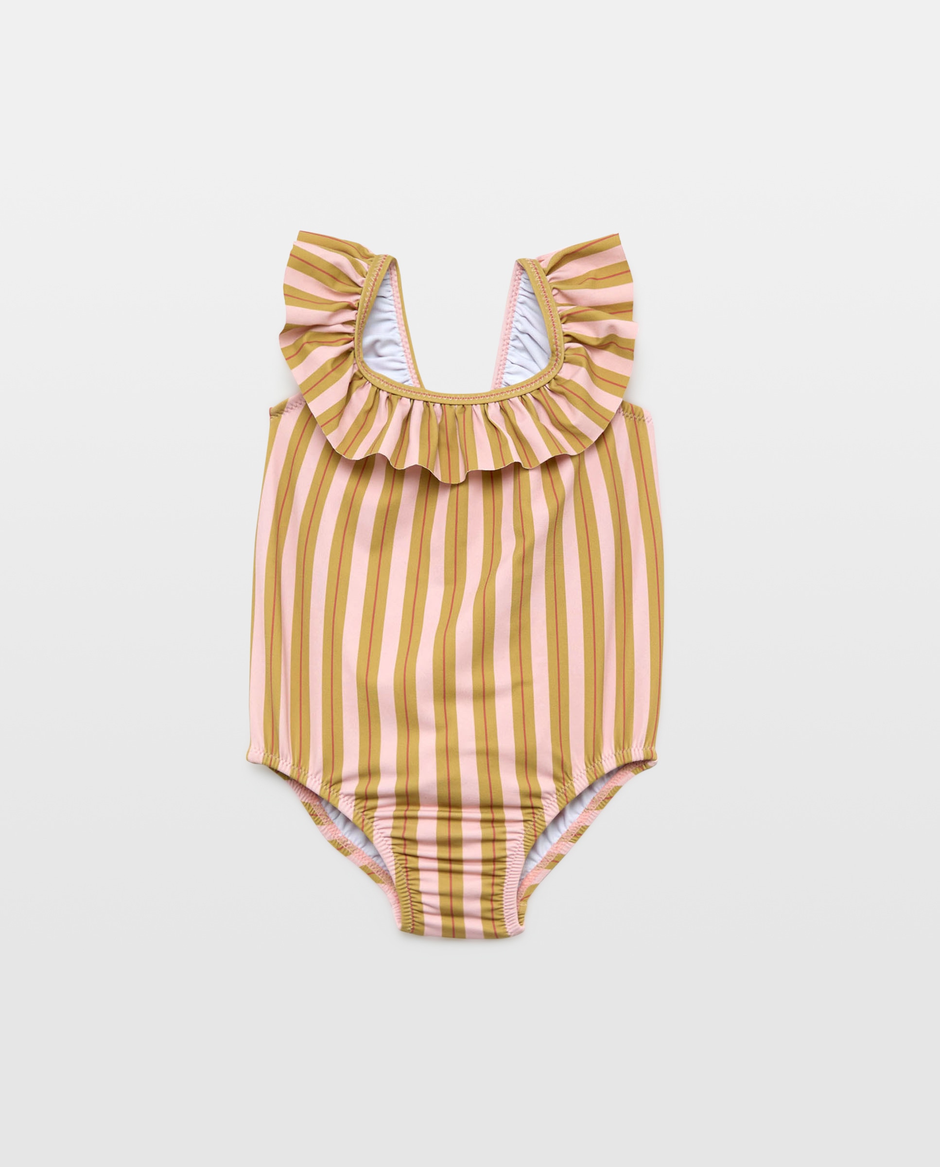 Imagen 0 de Bañador de bebé volante y rayas