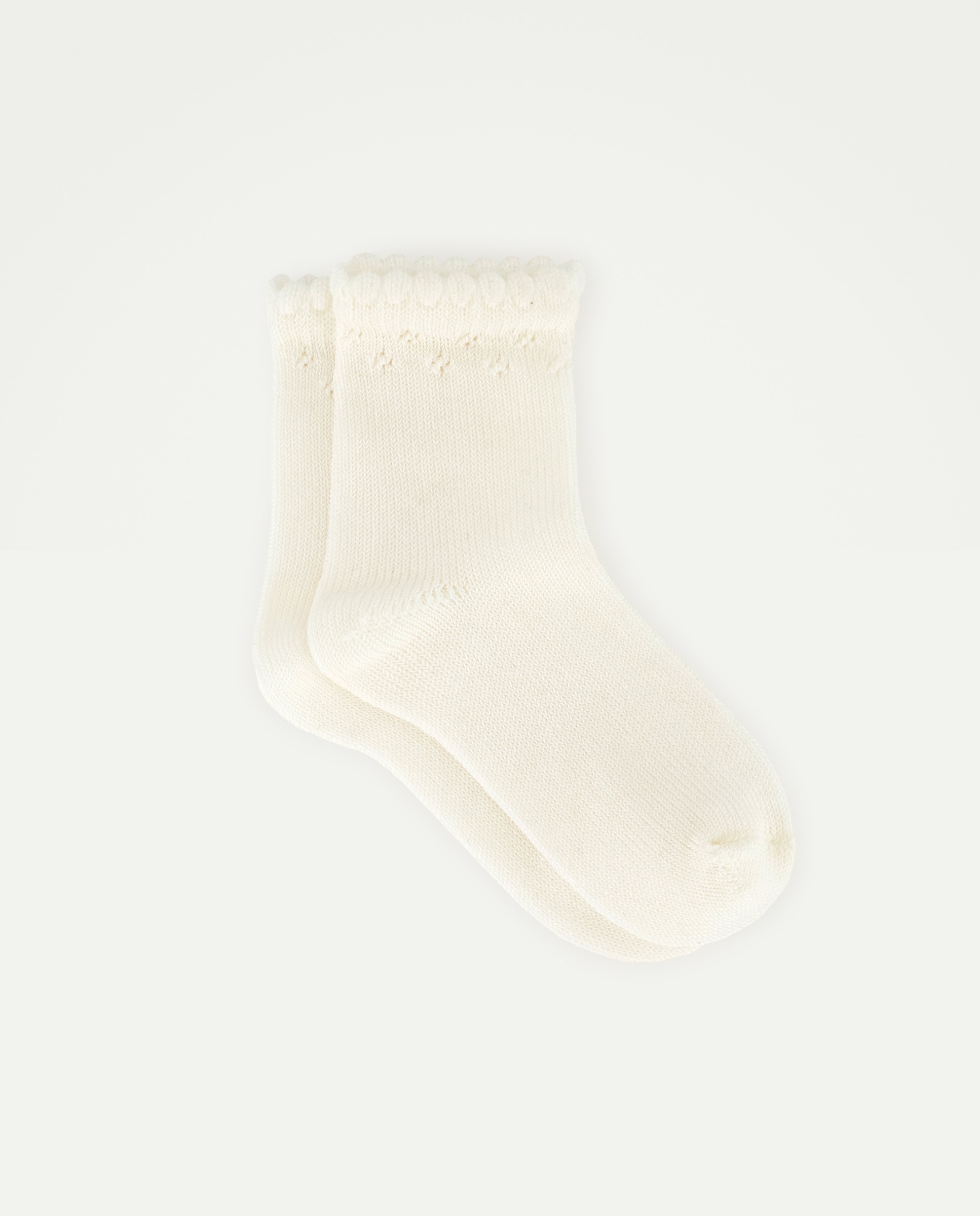 Meias de Cerimónia Rendilhadas de Bebé com Punho Bege-1