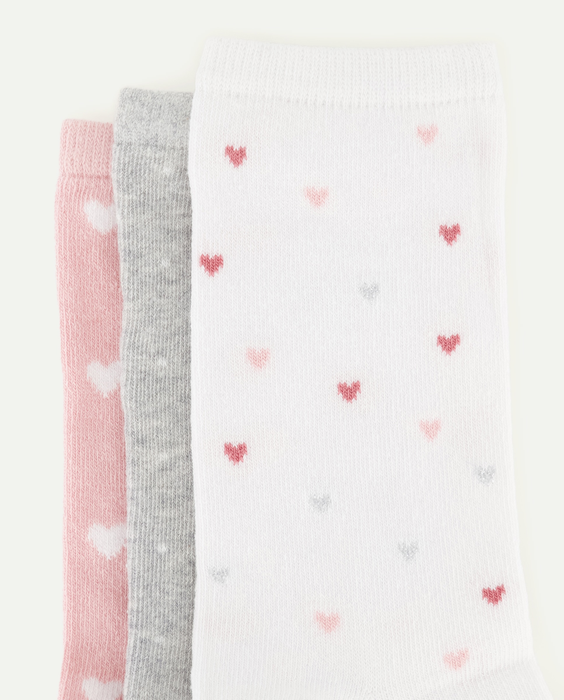 Pack de 3 Pares de Meias Curtas Cotton Juice Rosa-2