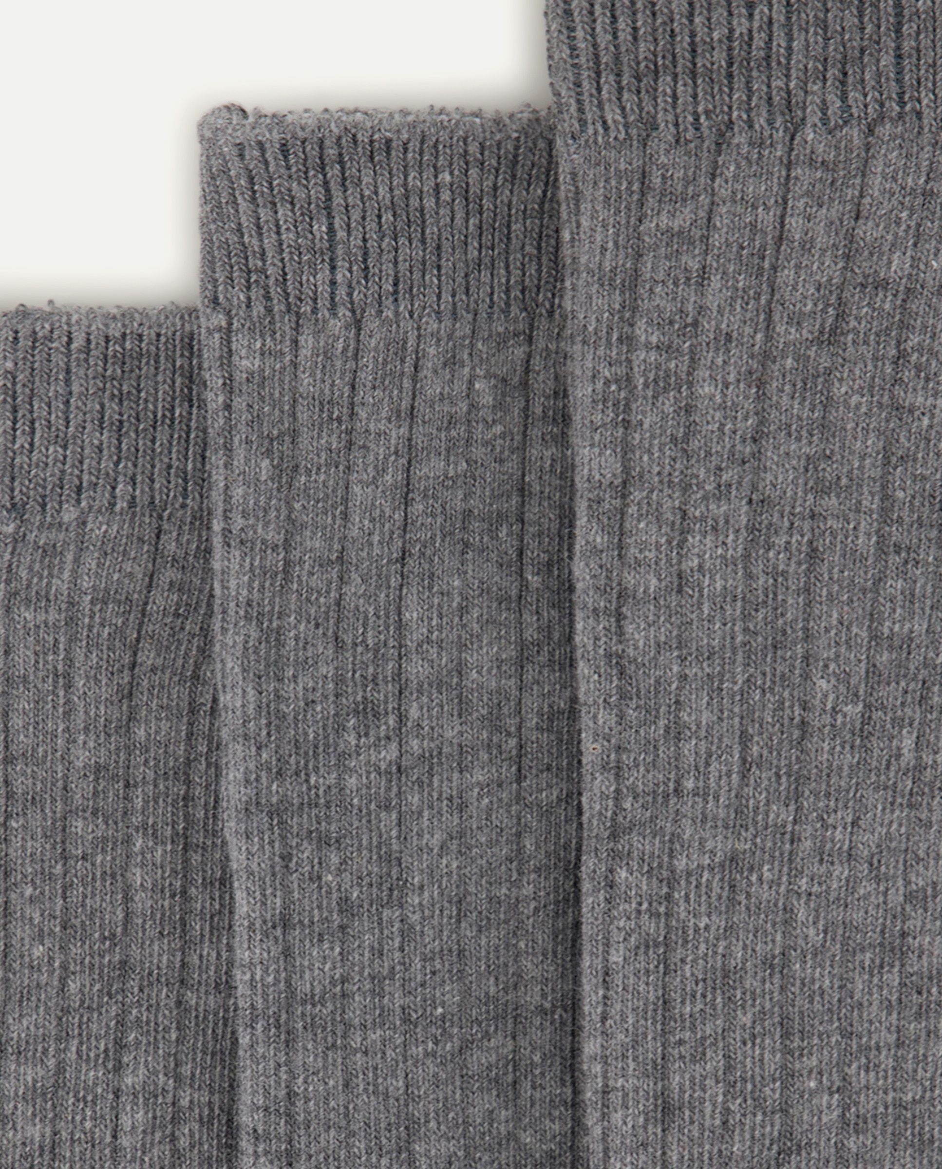 Pack de 3 Pares de Meias Altas Caneladas 820 Cinzento Médio-2