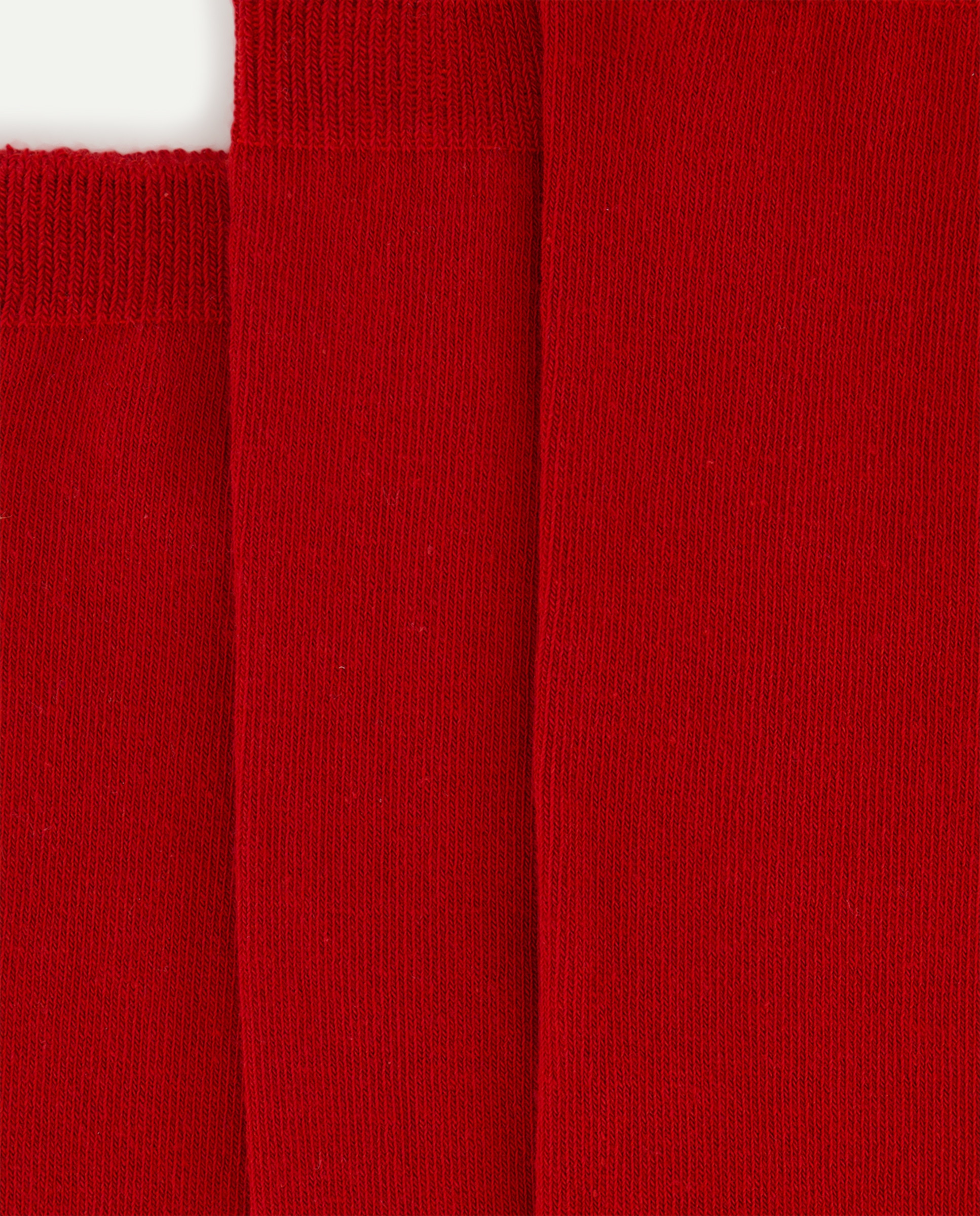 Pack de 3 Pares de Meias Altas Lisas 600 Vermelho-2