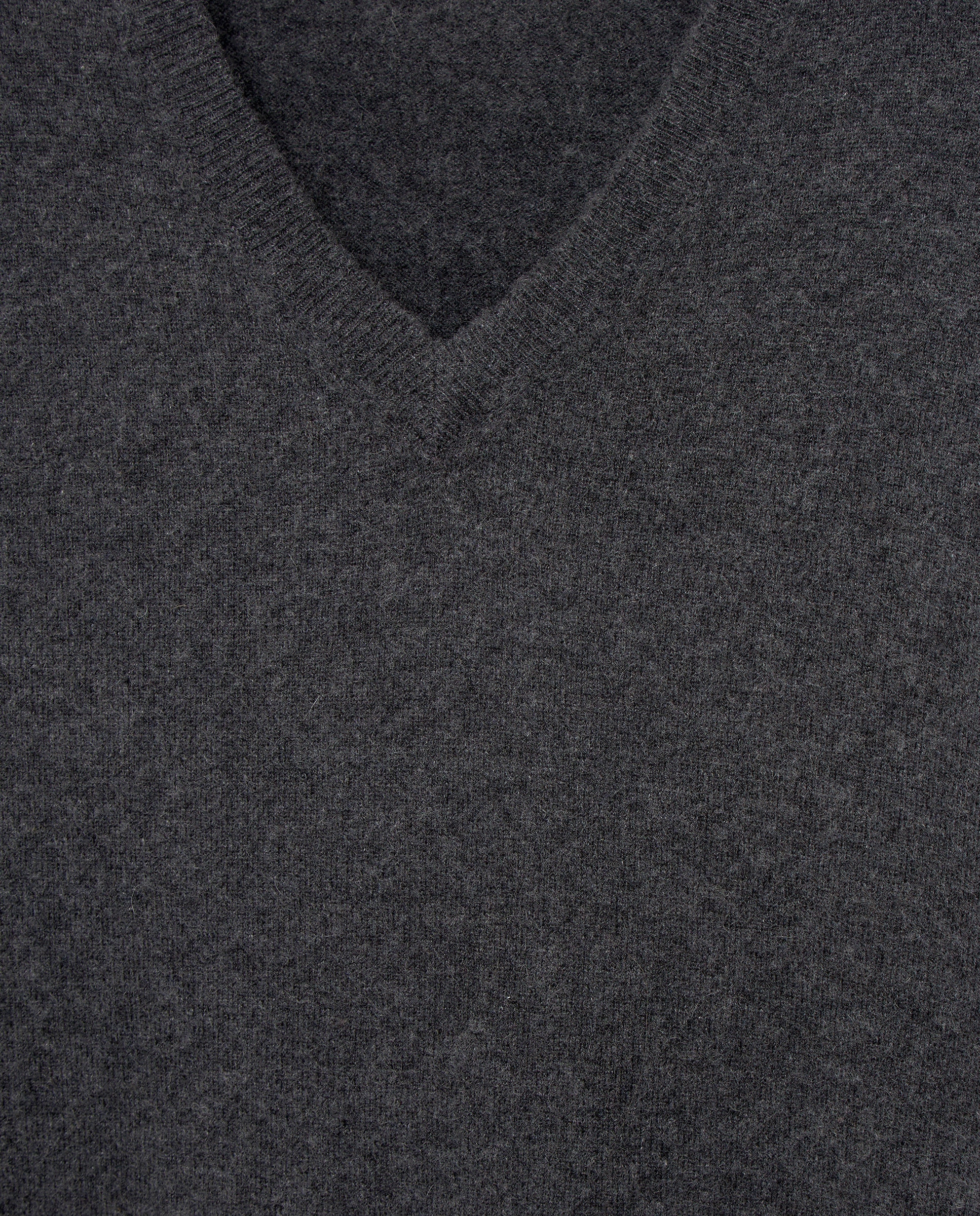 Jersey de hombre de cuello pico liso cashmere - Emidio Tucci - Gris oscuro Gris oscuro-6