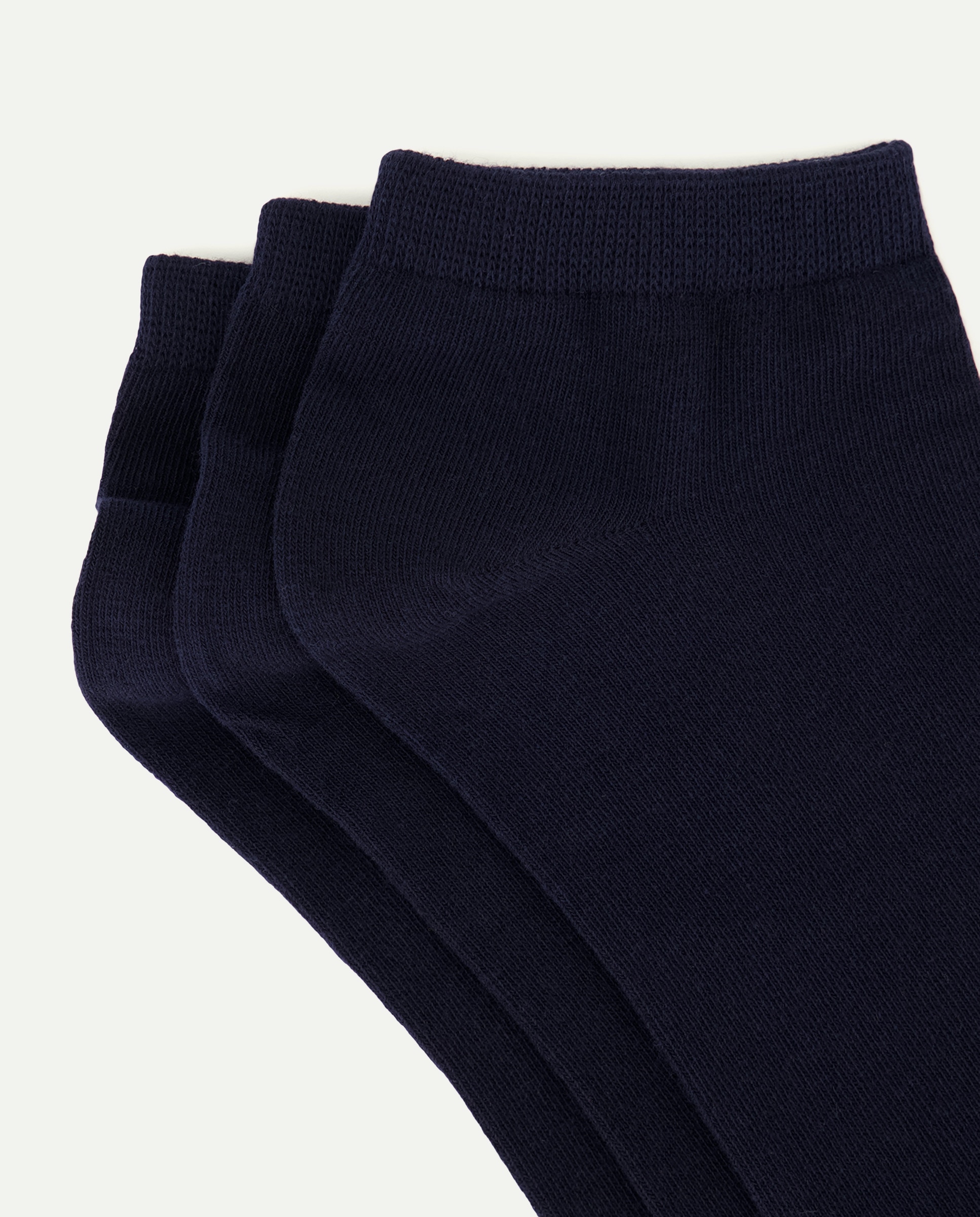 Pack de 3 Pares de Meias pelo Tornozelo Monocolor Azul-marinho-2