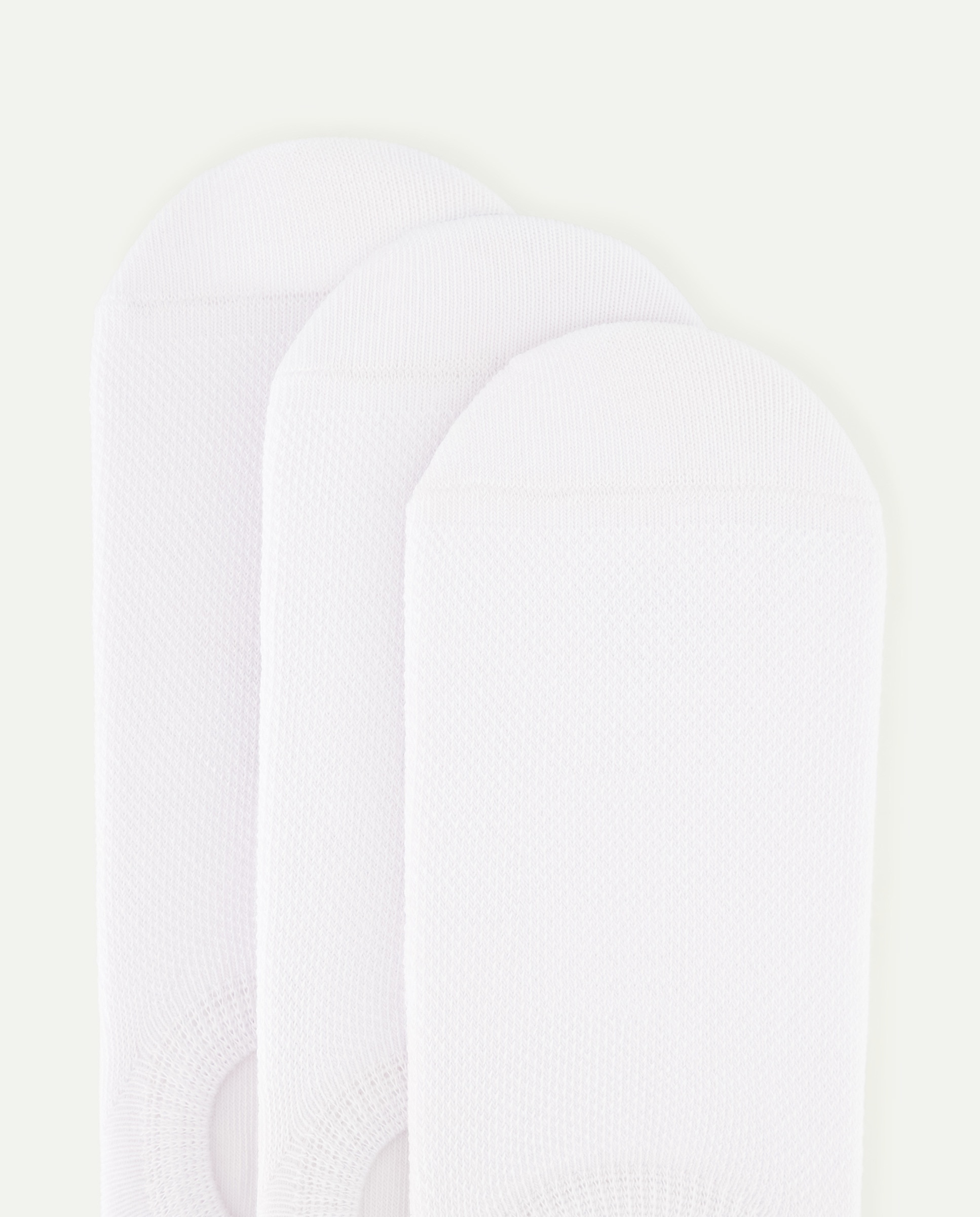 Pack de Três Pares de Meias pelo Tornozelo Monocolor Branco-2