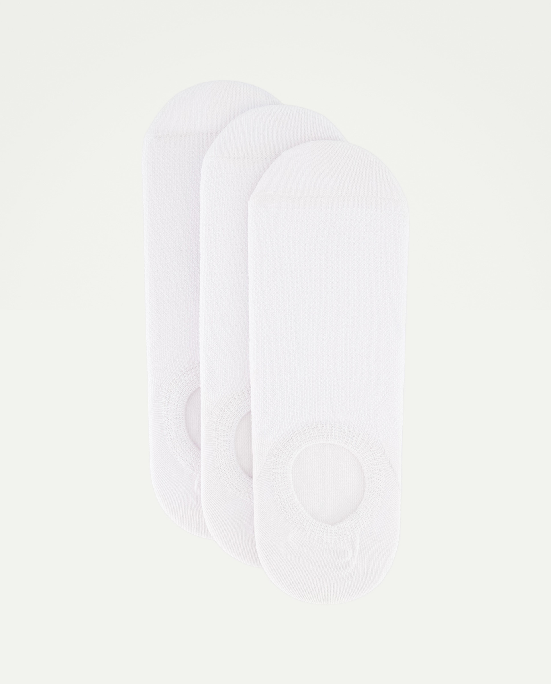 Pack de Três Pares de Meias pelo Tornozelo Monocolor Branco-1