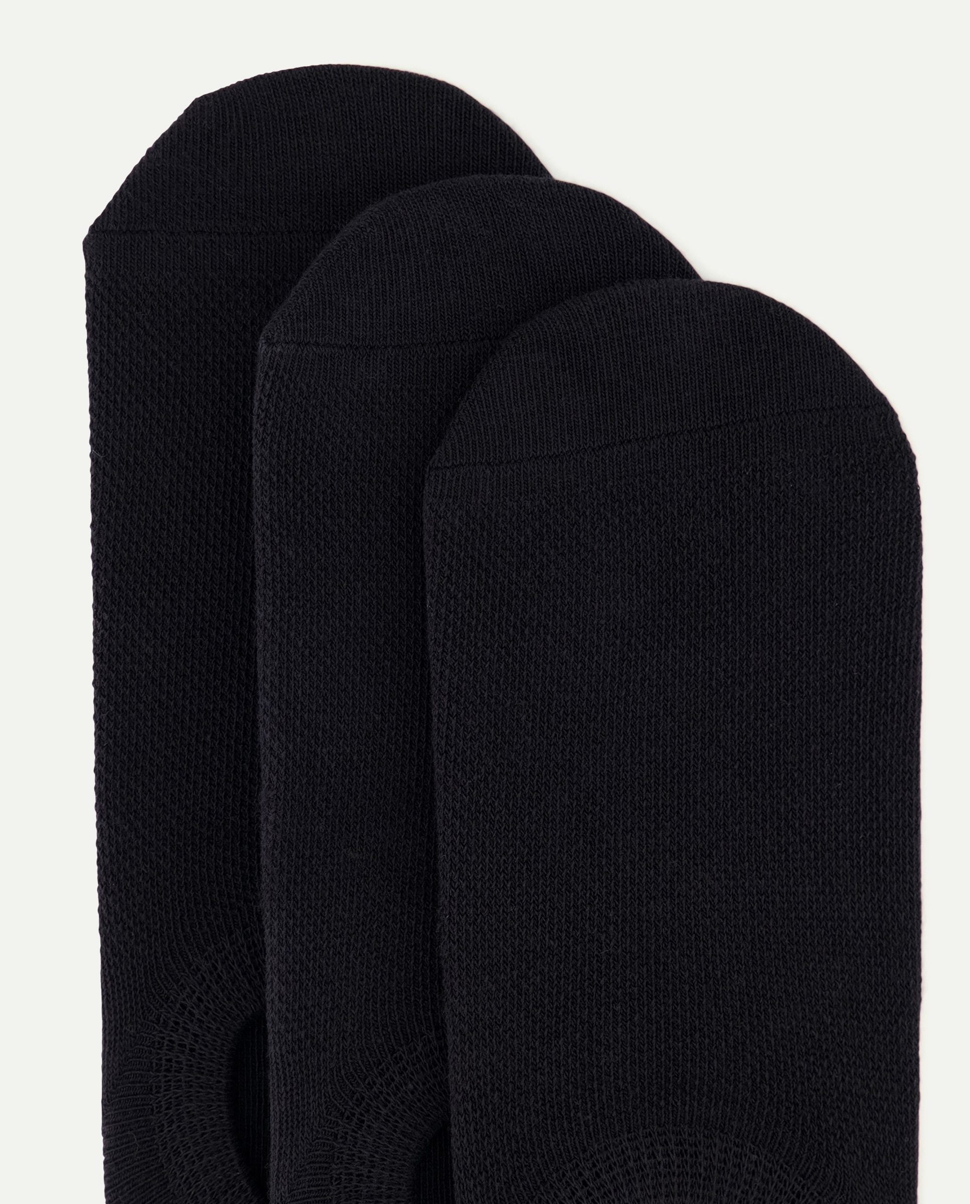 Pack de Três Pares de Meias pelo Tornozelo Monocolor Preto-2