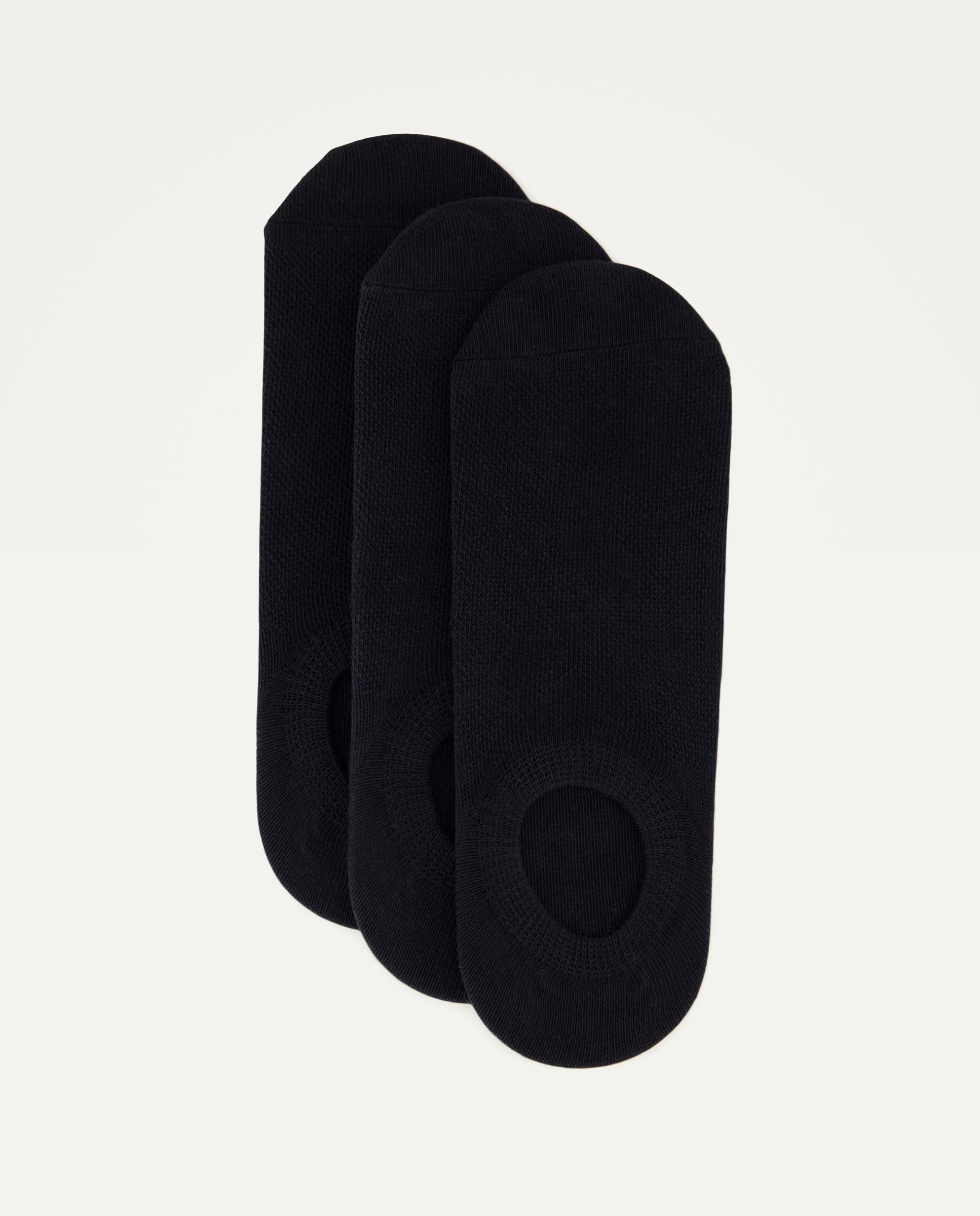 Pack de Três Pares de Meias pelo Tornozelo Monocolor Preto-1
