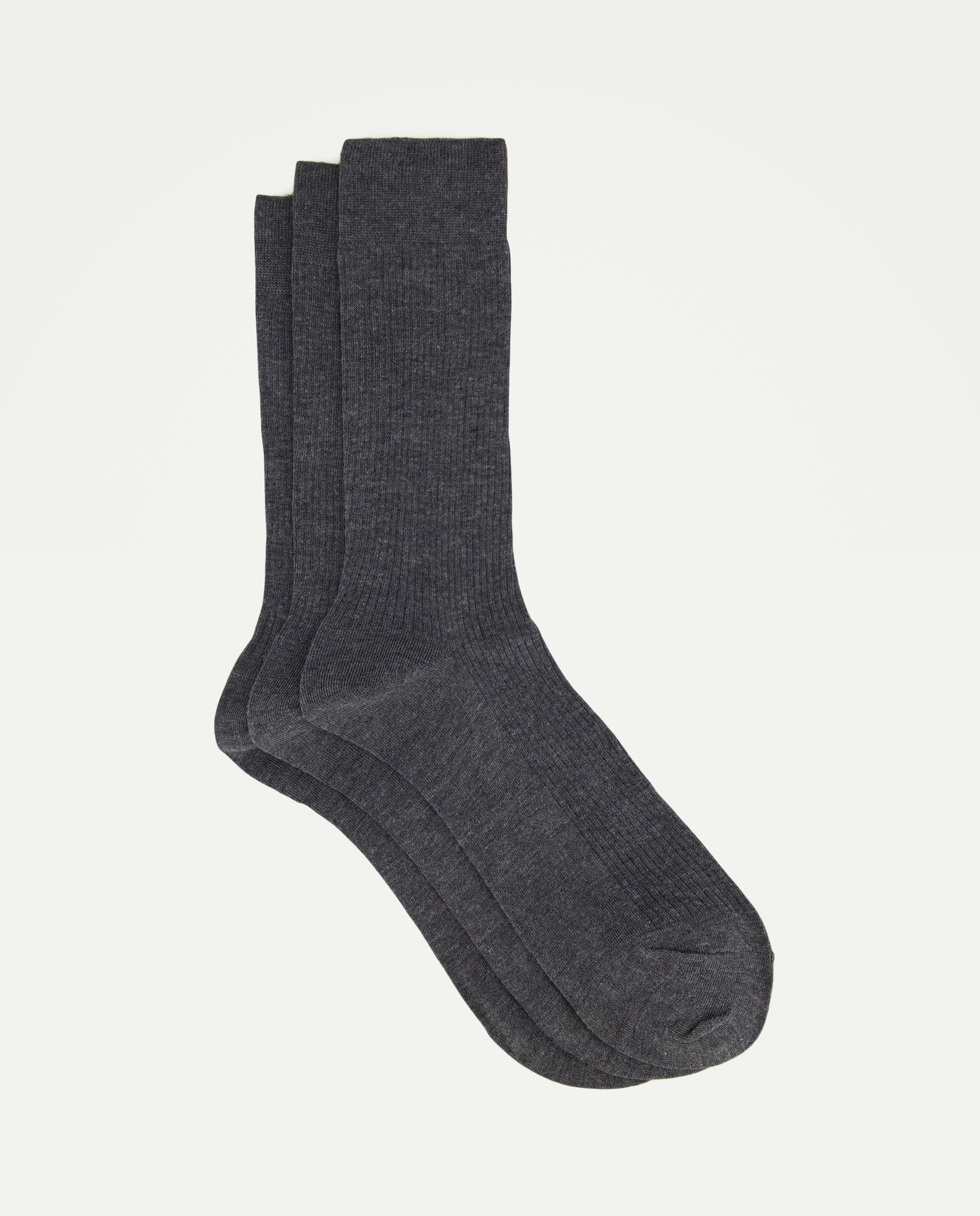 Pack de 3 Pares de Meias de Modal Canelado Cinzento-1