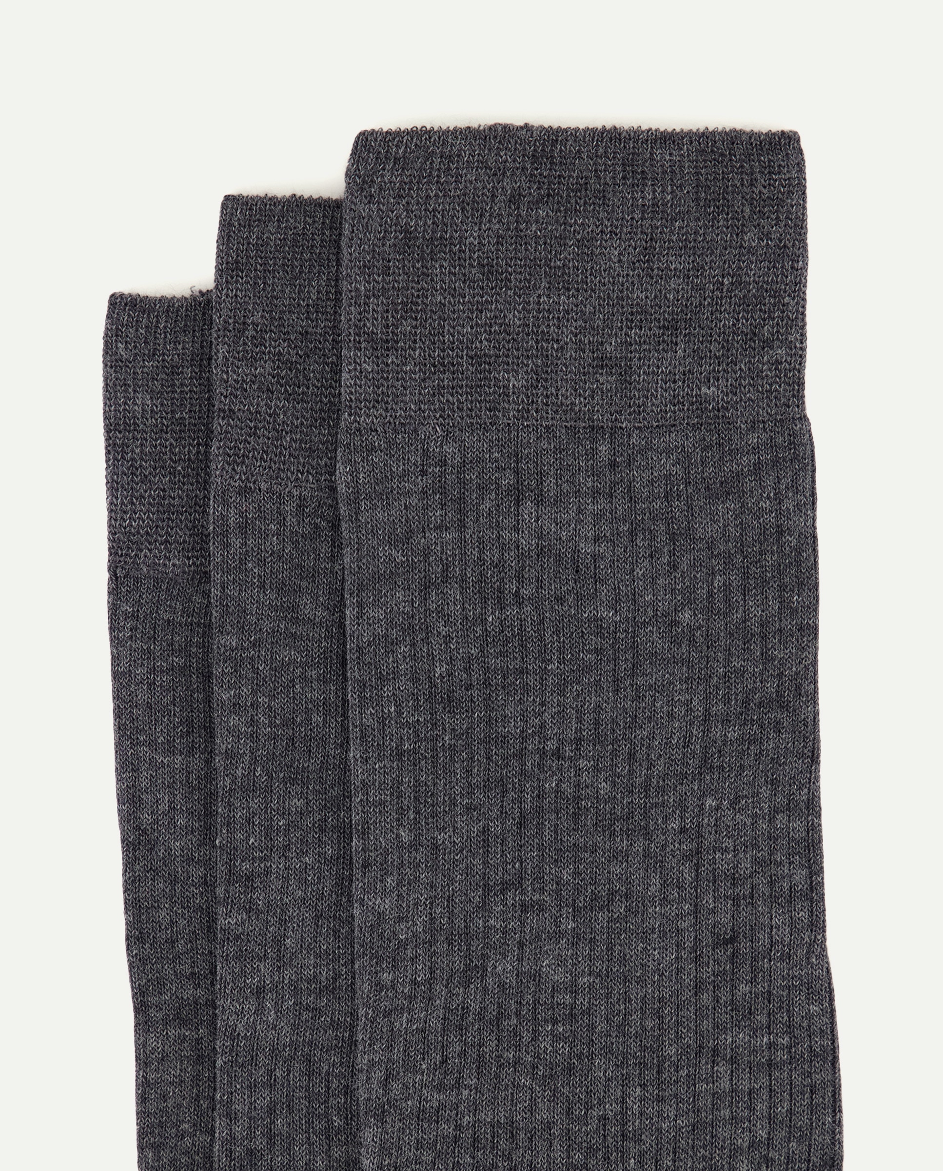 Pack de 3 Pares de Meias de Modal Canelado Cinzento-2