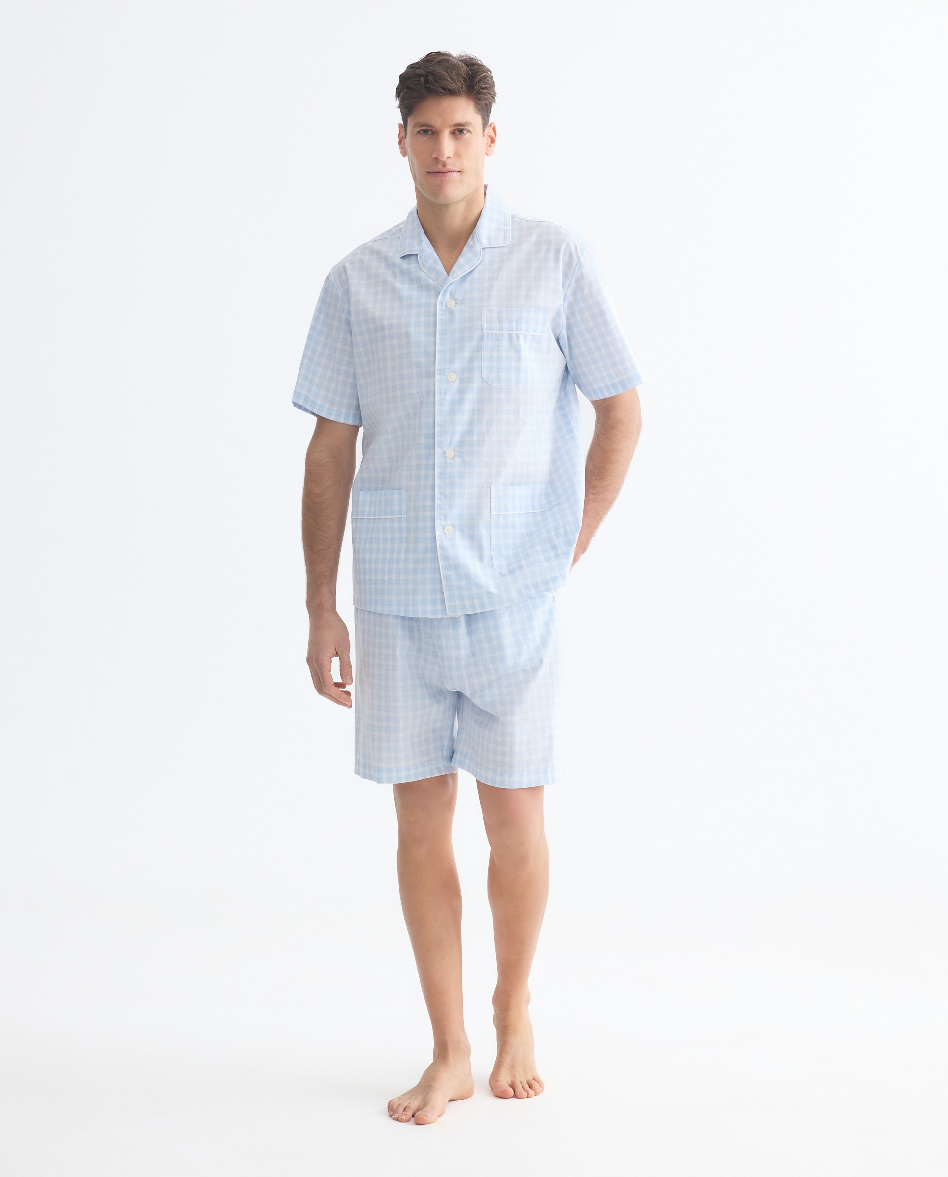 Imagem 0 de Pijama Curto de Popelina aos Quadrados