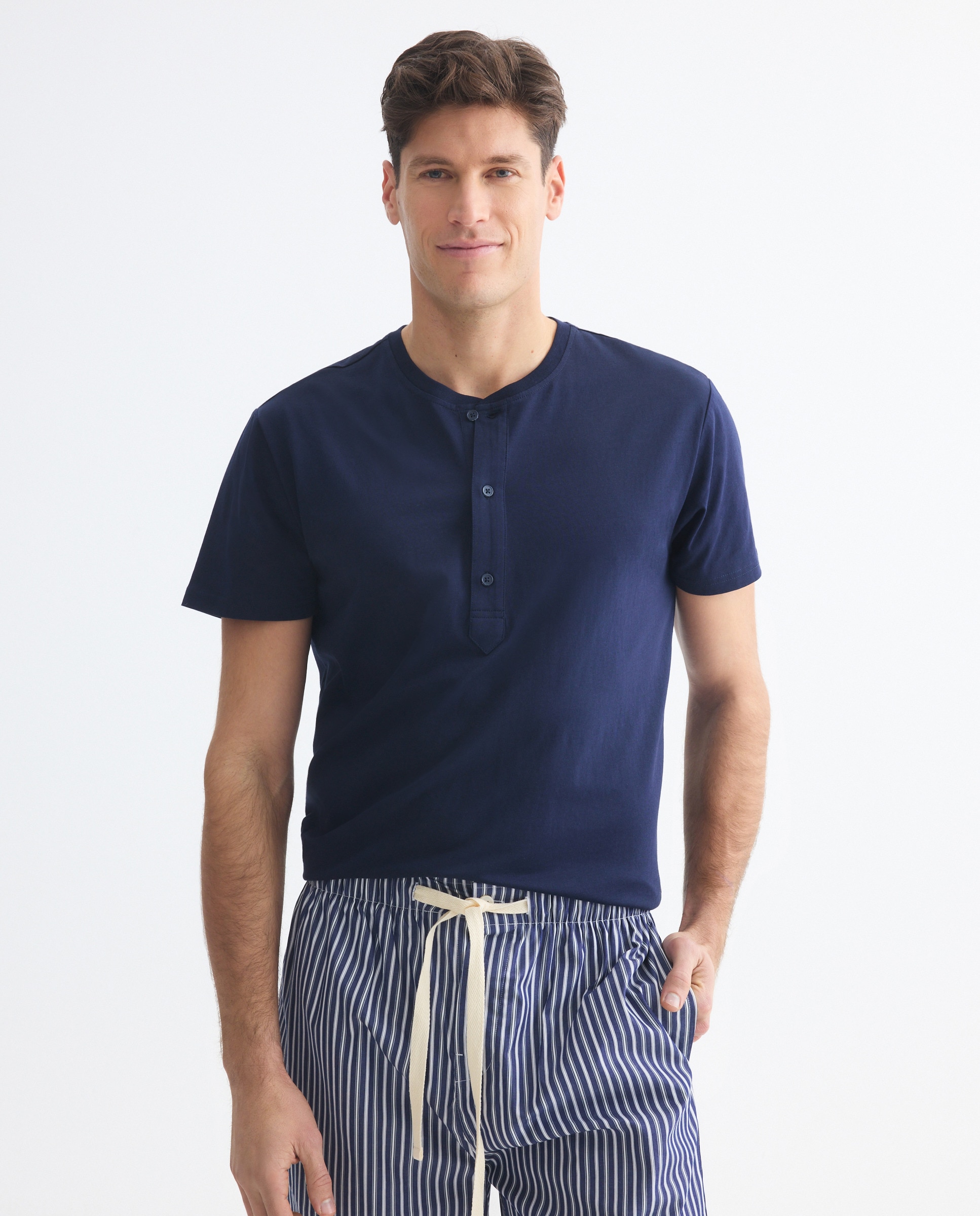 Imagem 0 de T-shirt de Manga Curta com Gola Tipo Padeiro