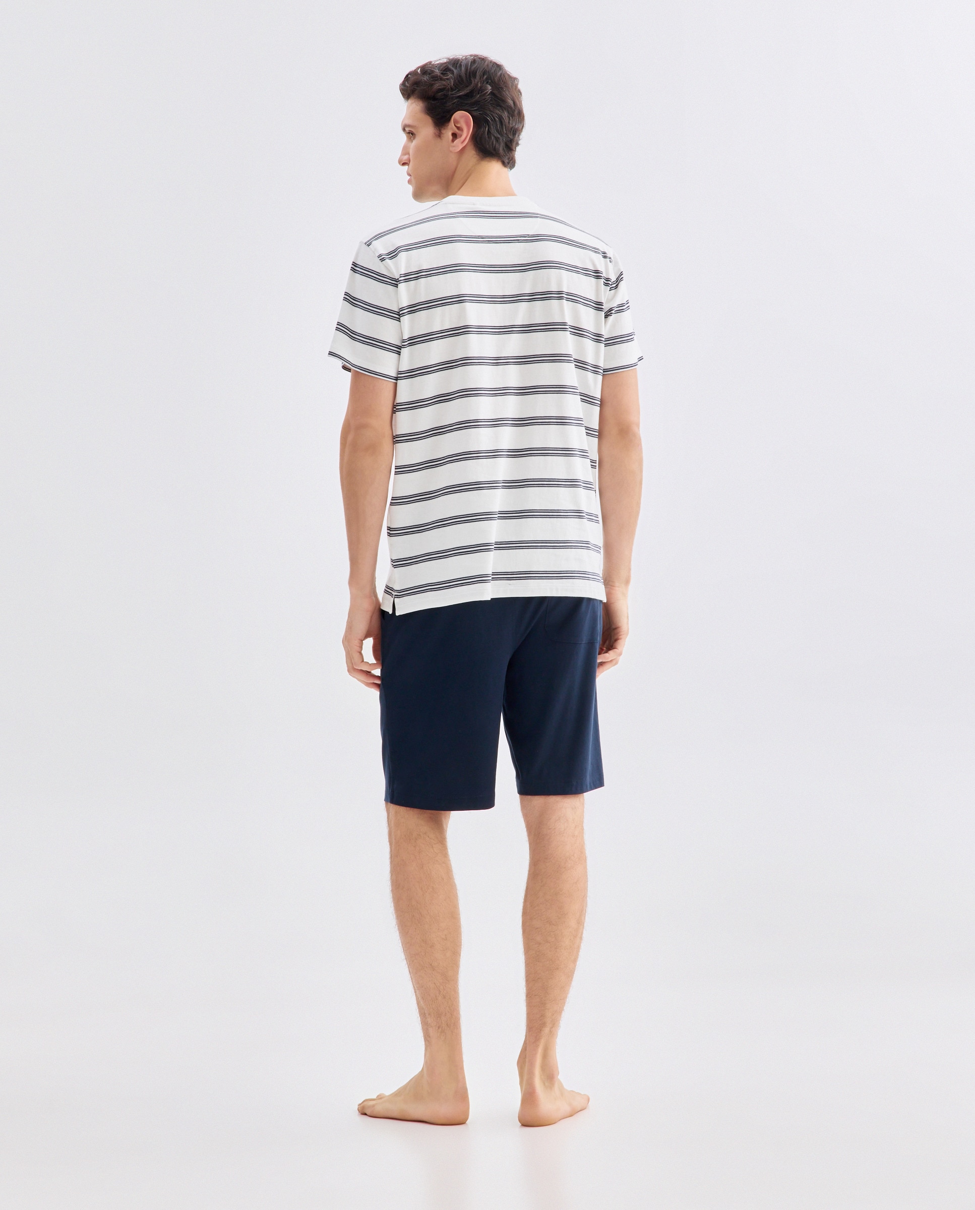Pijama Curto de Malha Azul-marinho-2