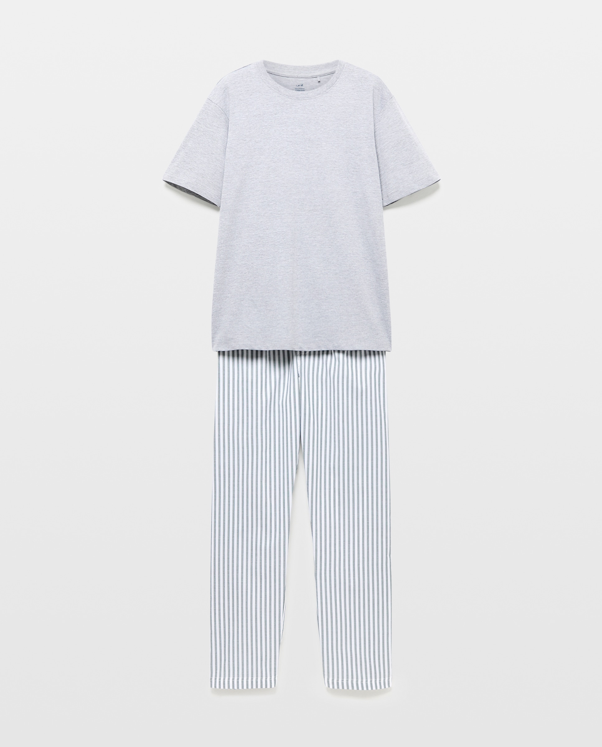 Pijama hombre combinado camiseta y pantalón largo algodón Verde-3