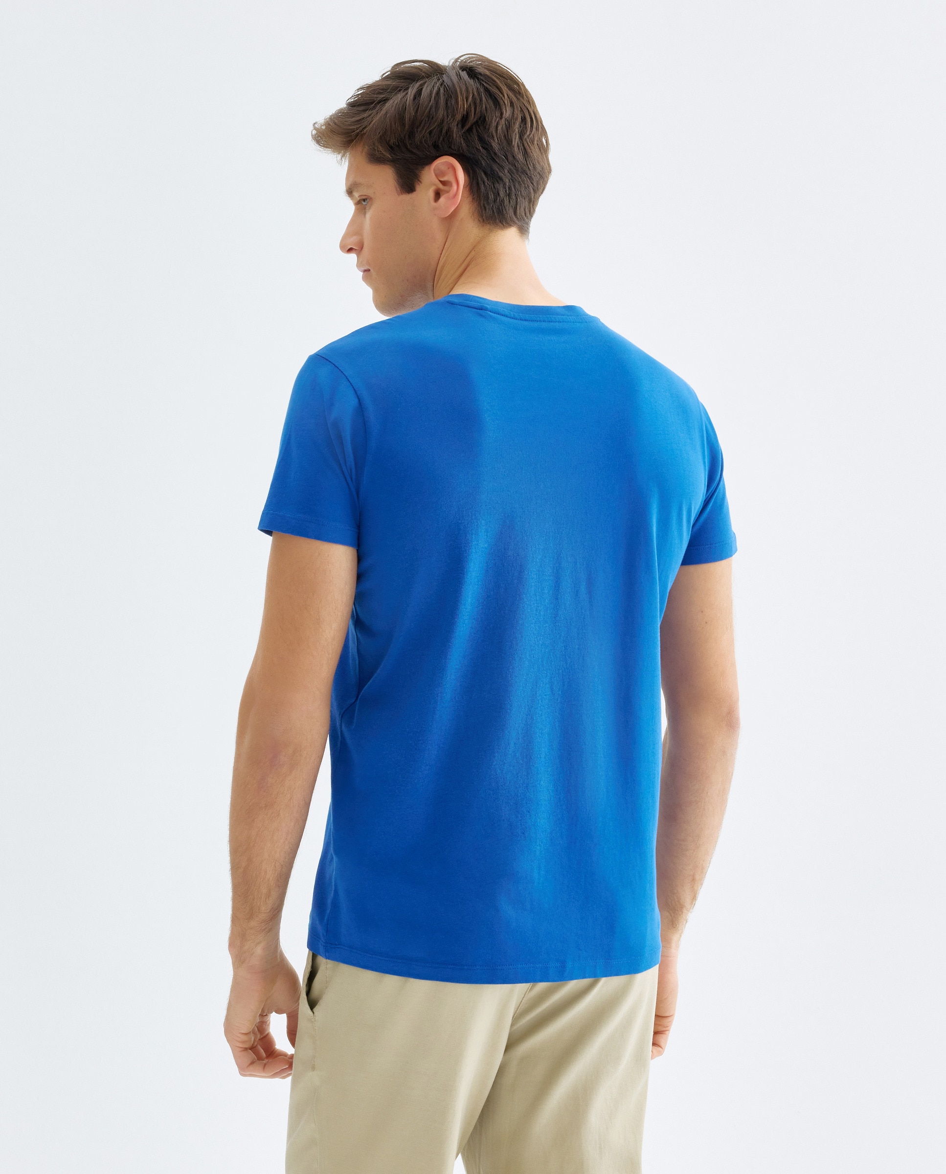 Camiseta de hombre manga corta LINE WORK IN BLOOM 440 Azulón-3