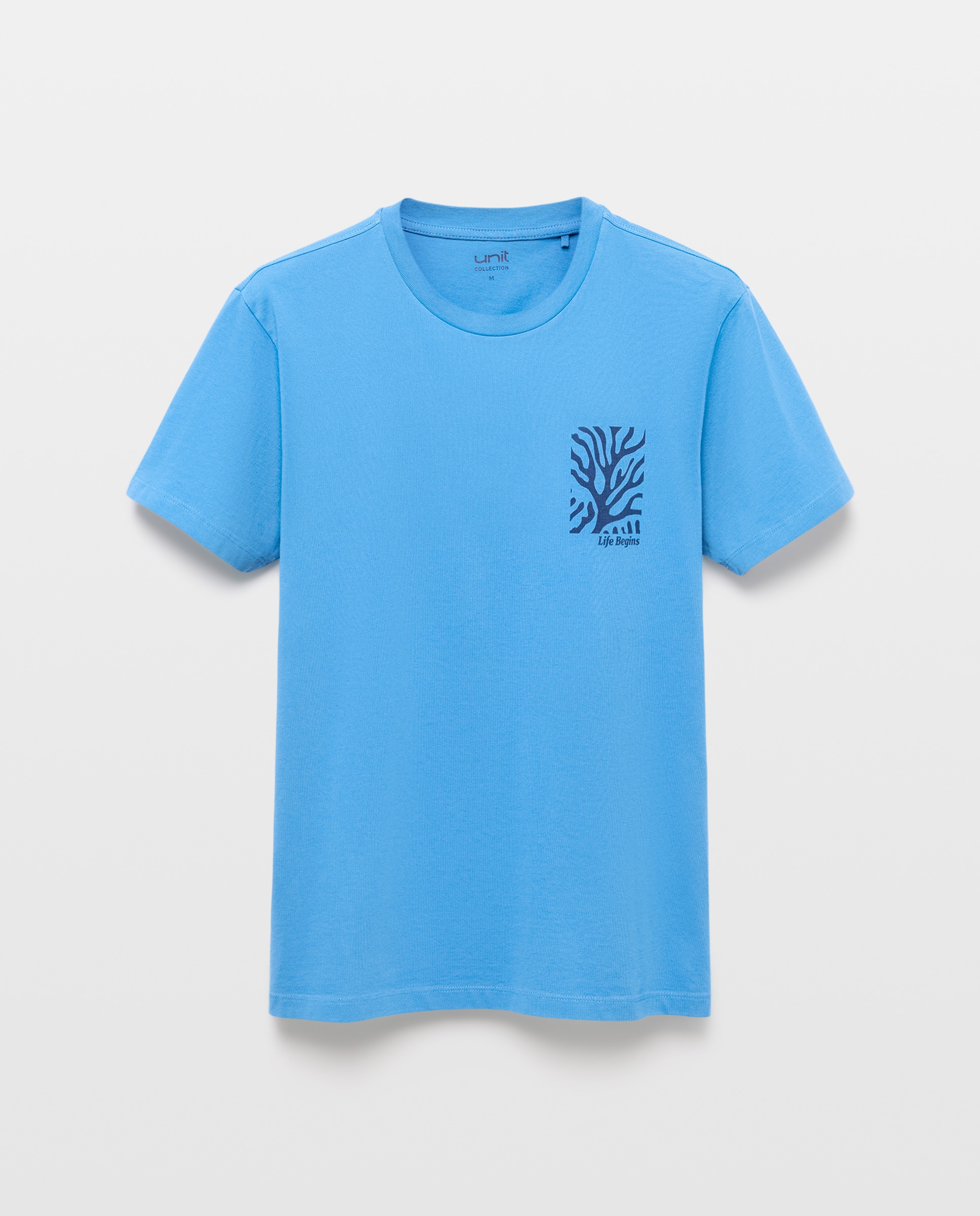 Camiseta de hombre manga corta Life Begins 400 Azul-4