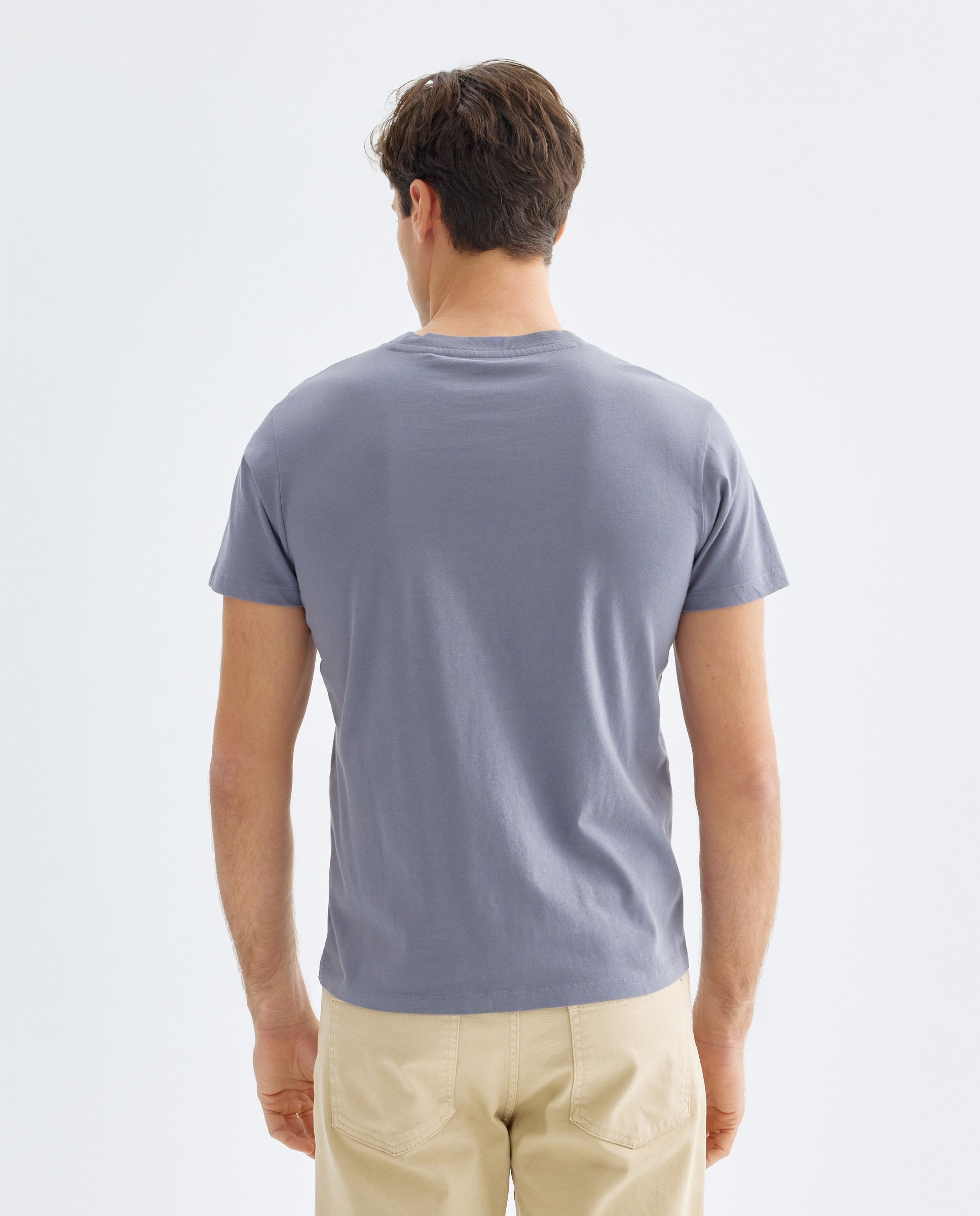 Camiseta de hombre manga corta cuello caja lisa 510 Verde claro-3