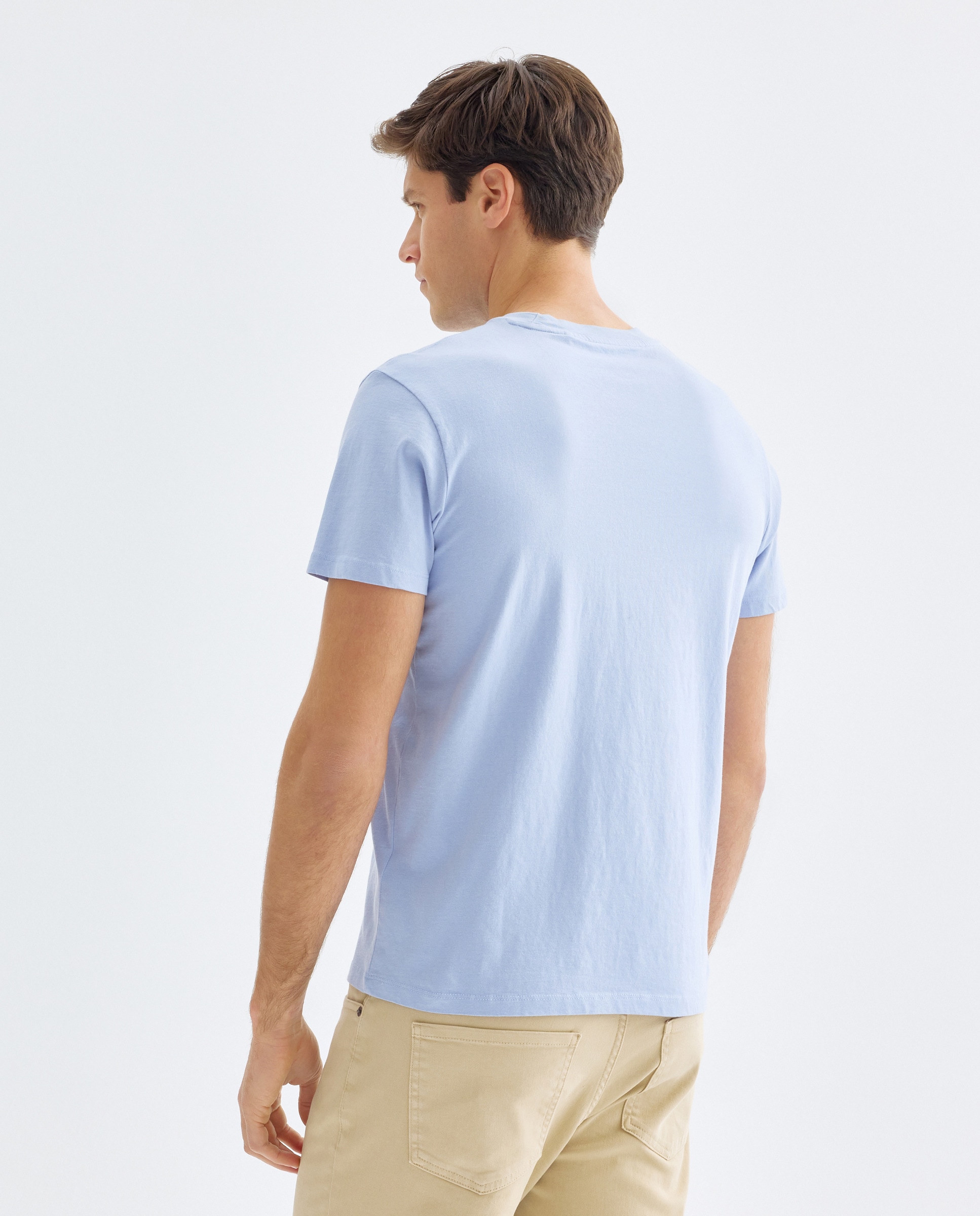 Camiseta de hombre manga corta cuello caja lisa 284 Lila-3