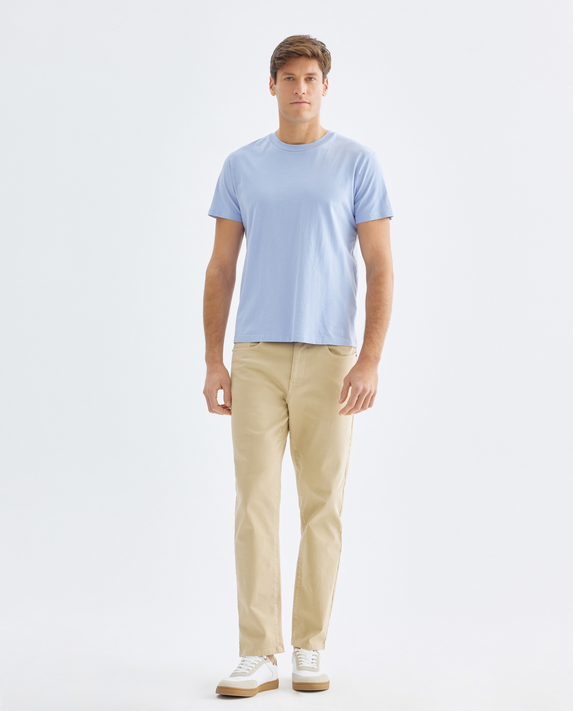 Camiseta de hombre manga corta cuello caja lisa 284 Lila-2