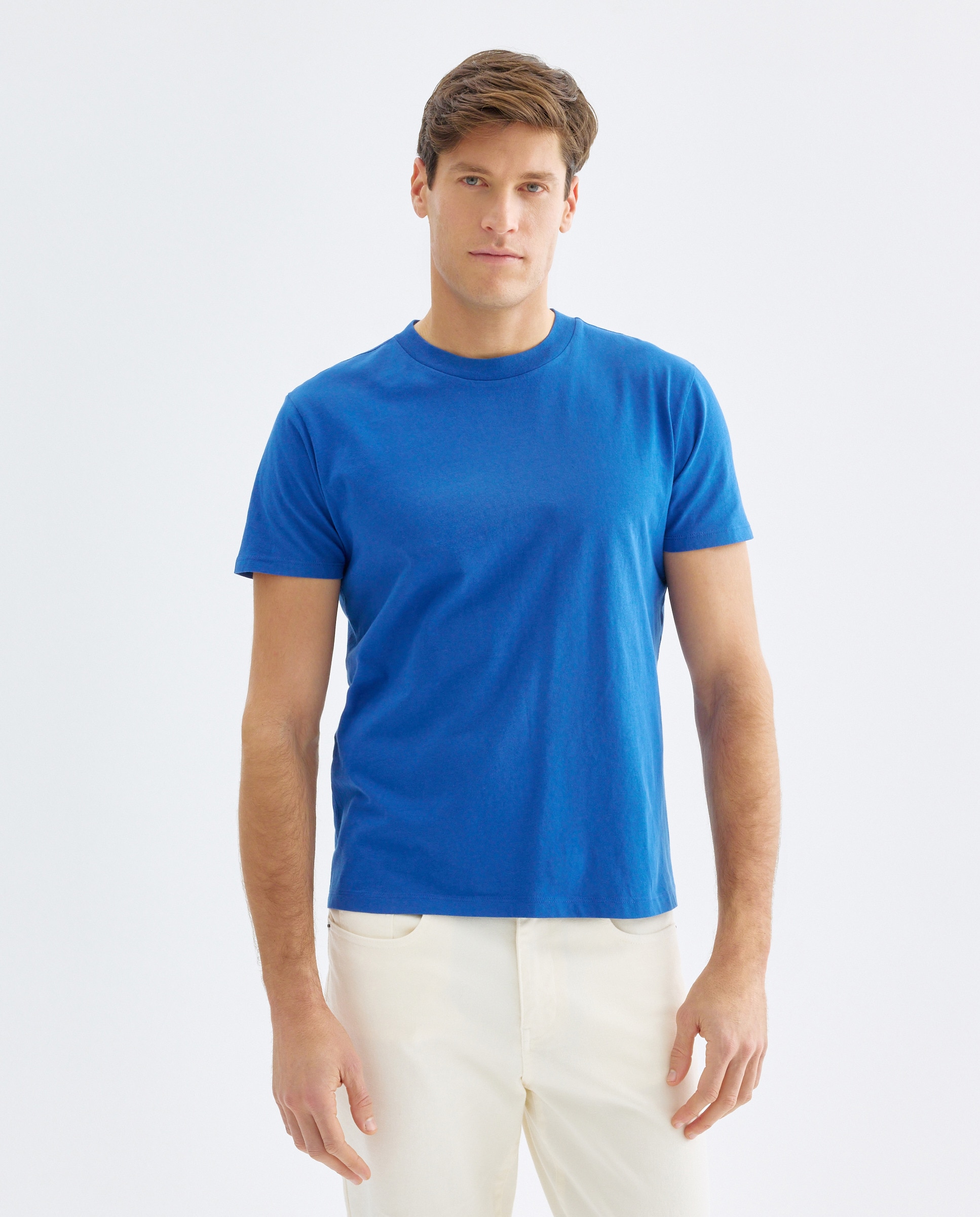 Imagen 0 de Camiseta de hombre manga corta cuello caja lisa