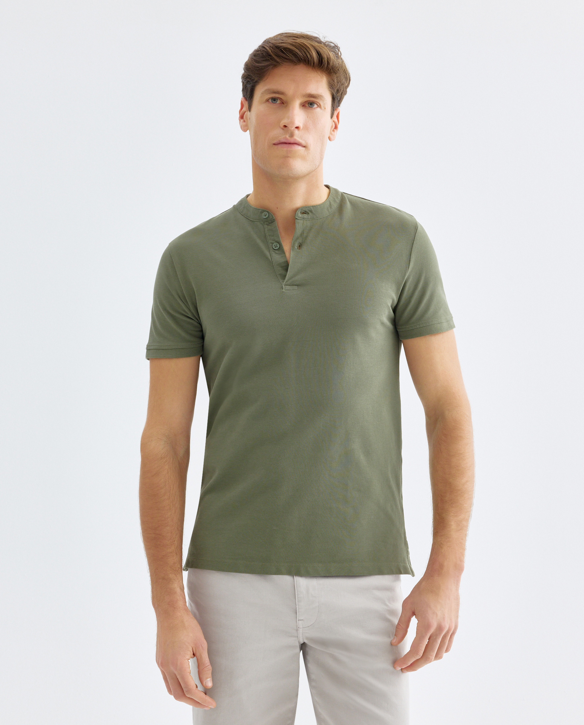 Imagen 0 de Polo de hombre manga corta cuello mao pique lavado