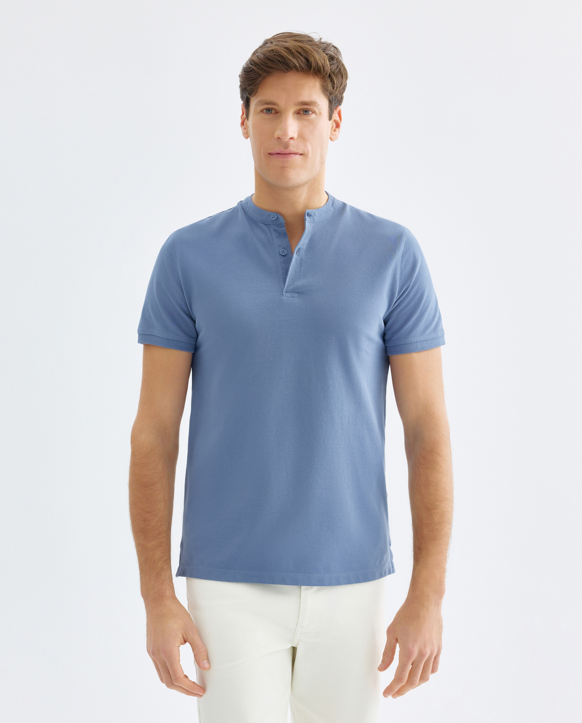 Imagen 0 de Polo de hombre manga corta cuello mao pique lavado