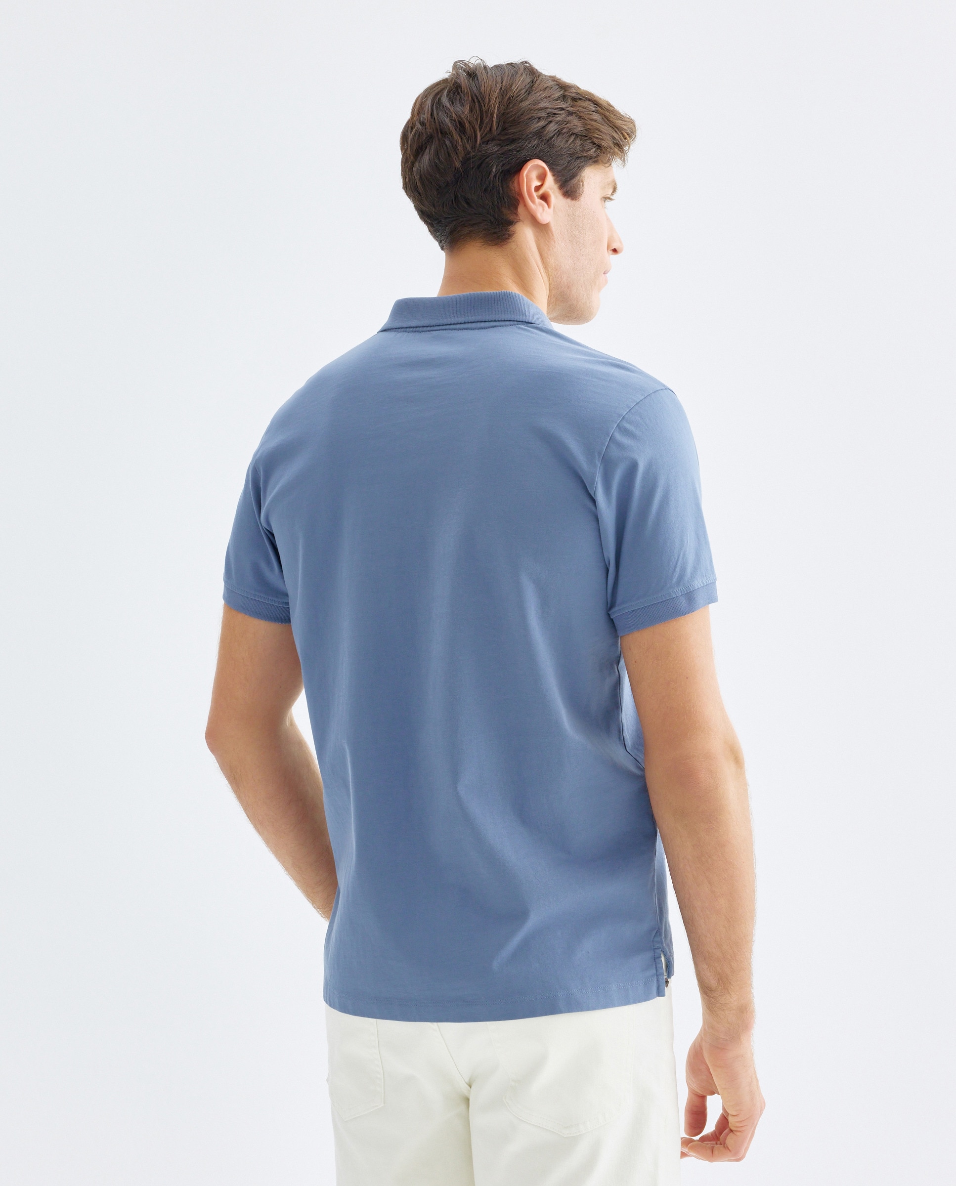Polo manga corta jersey lavado 400 Azul-3