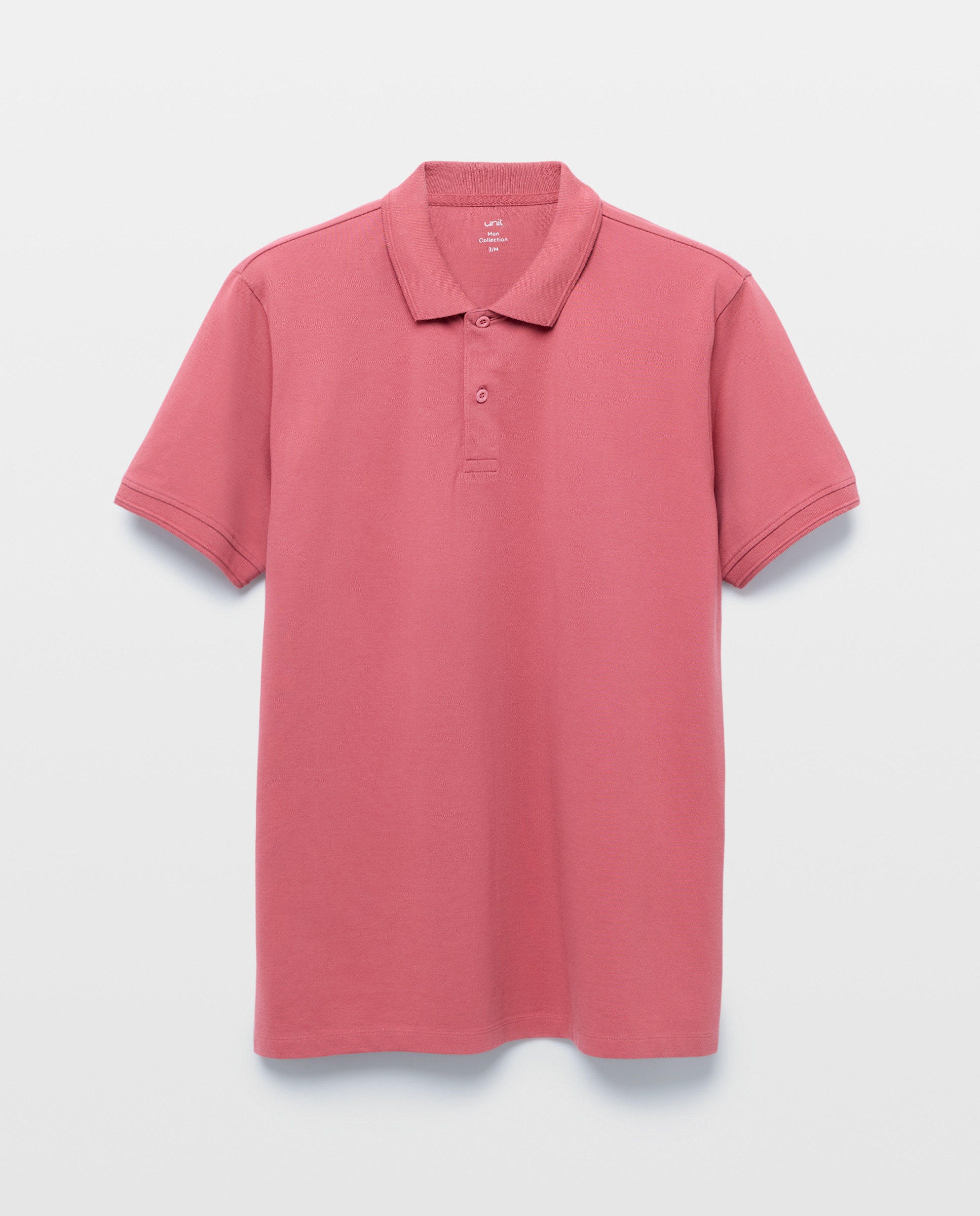 Polo manga corta piqué lavado 230 Rosa oscuro-4