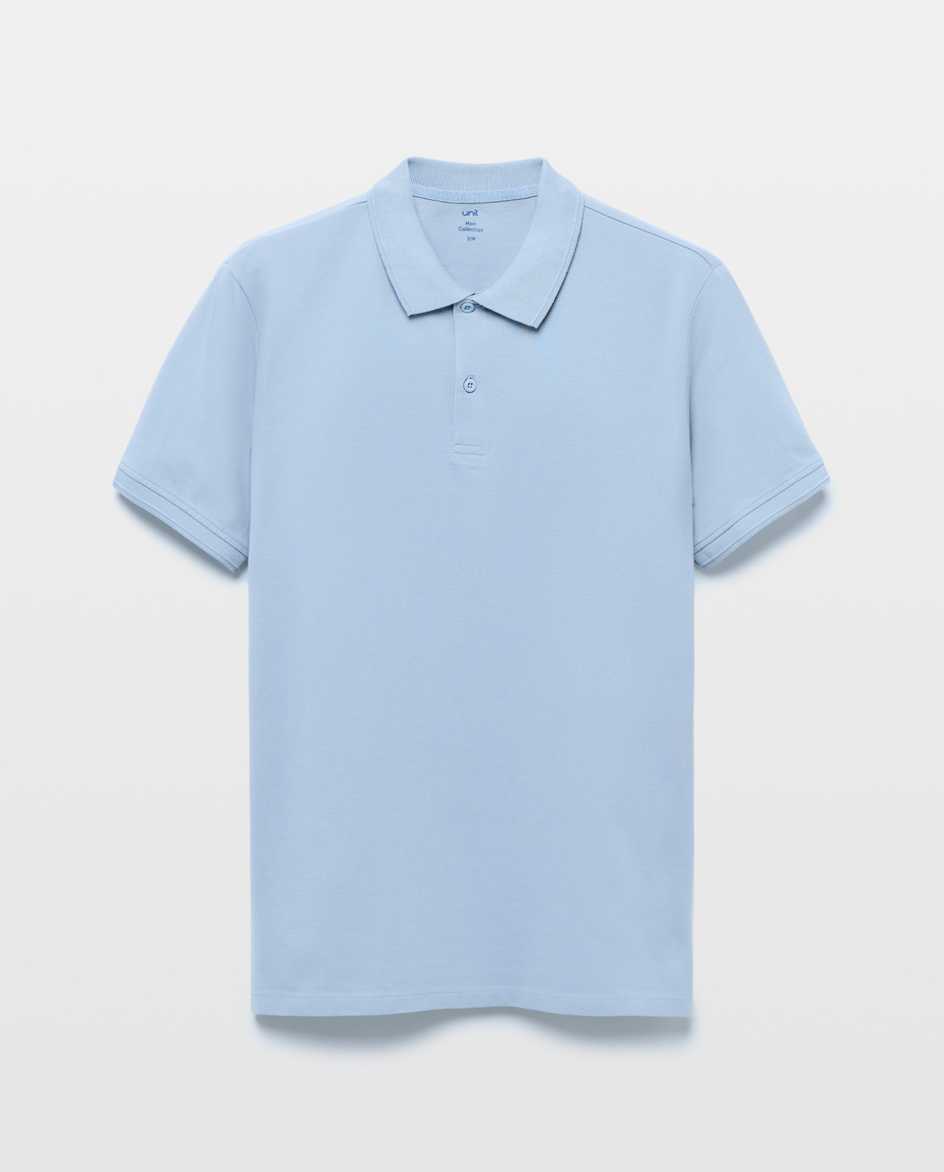 Polo manga corta piqué lavado 410 Azul claro-4