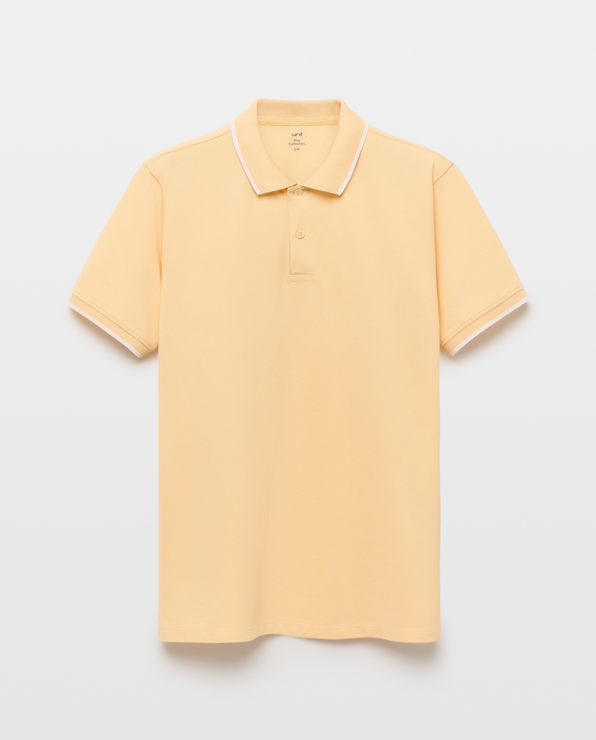 Polo de hombre manga corta raya color 310 Amarillo claro-5