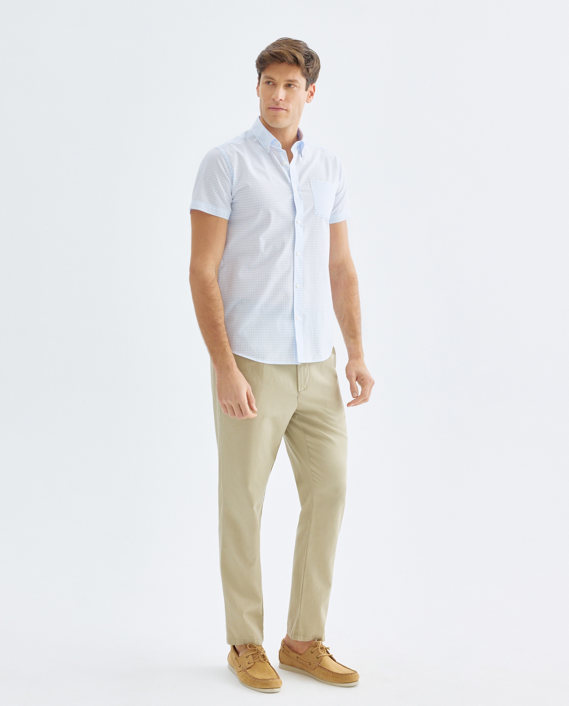 Camisa sport manga corta hombre fácil plancha 410 Azul claro-2