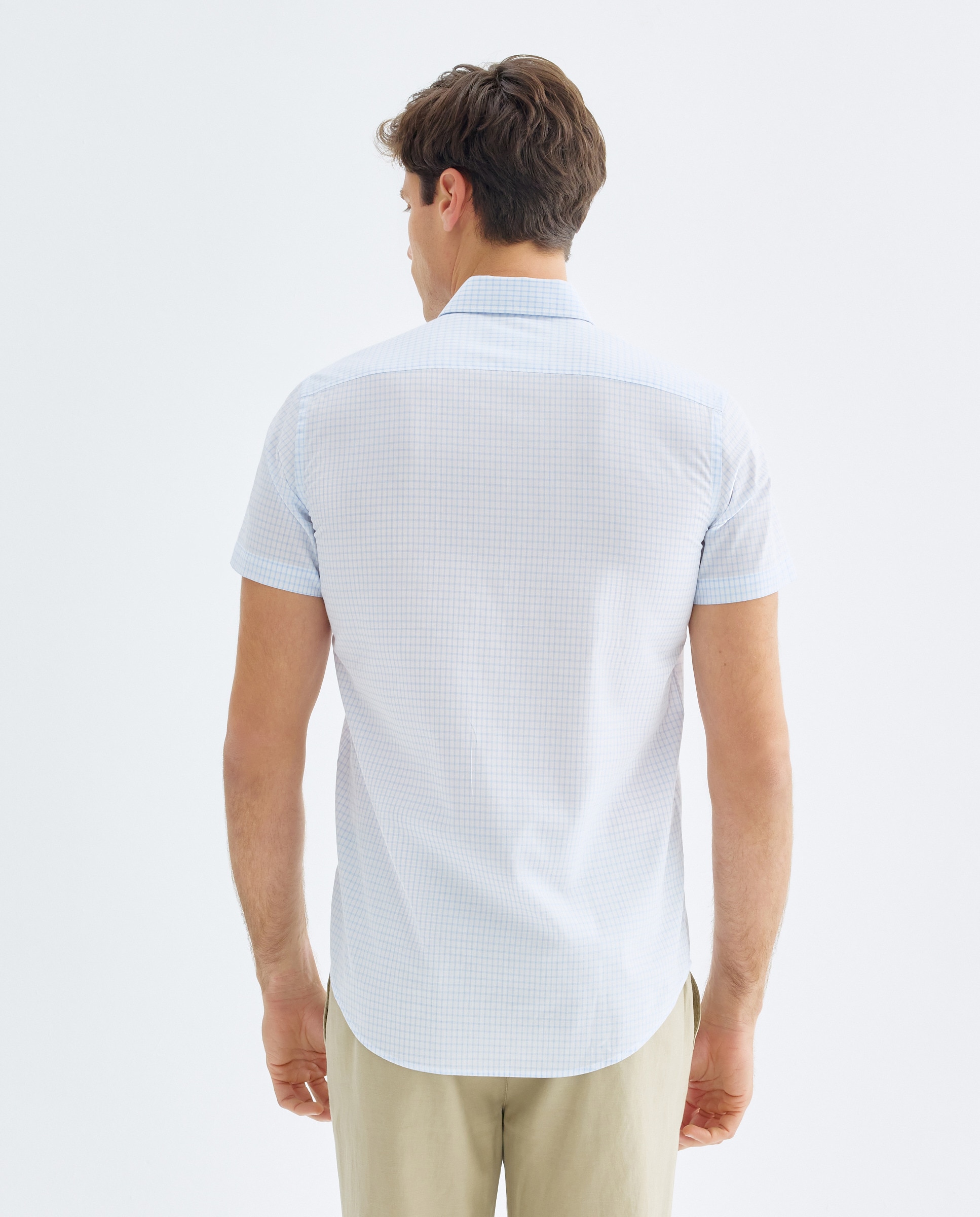 Camisa sport manga corta hombre fácil plancha 410 Azul claro-3