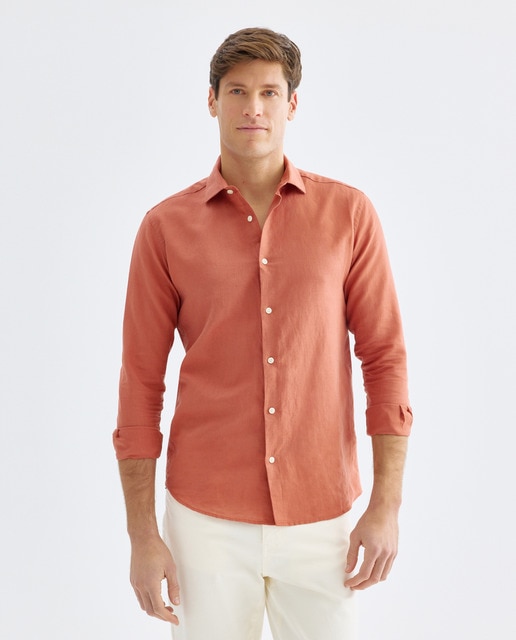 Imagen 0 de Camisa sport hombre lino y algodón lisa