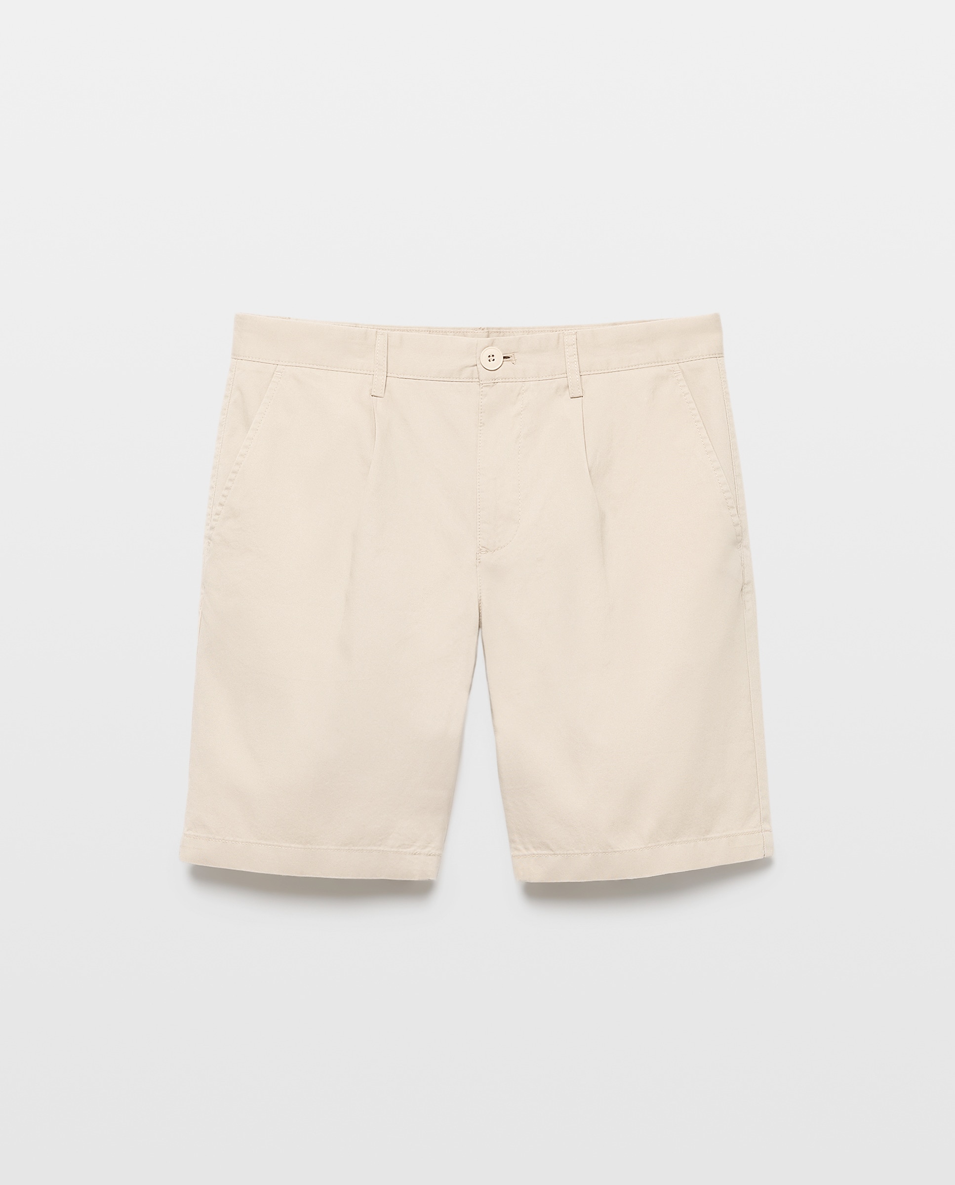 Bermuda hombre chino con pinzas Visón claro-4