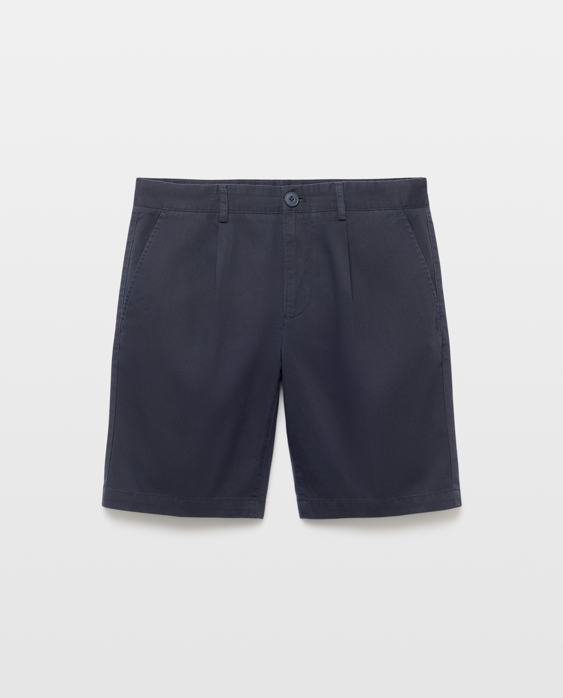 Bermuda hombre chino con pinzas 471 Índigo-4