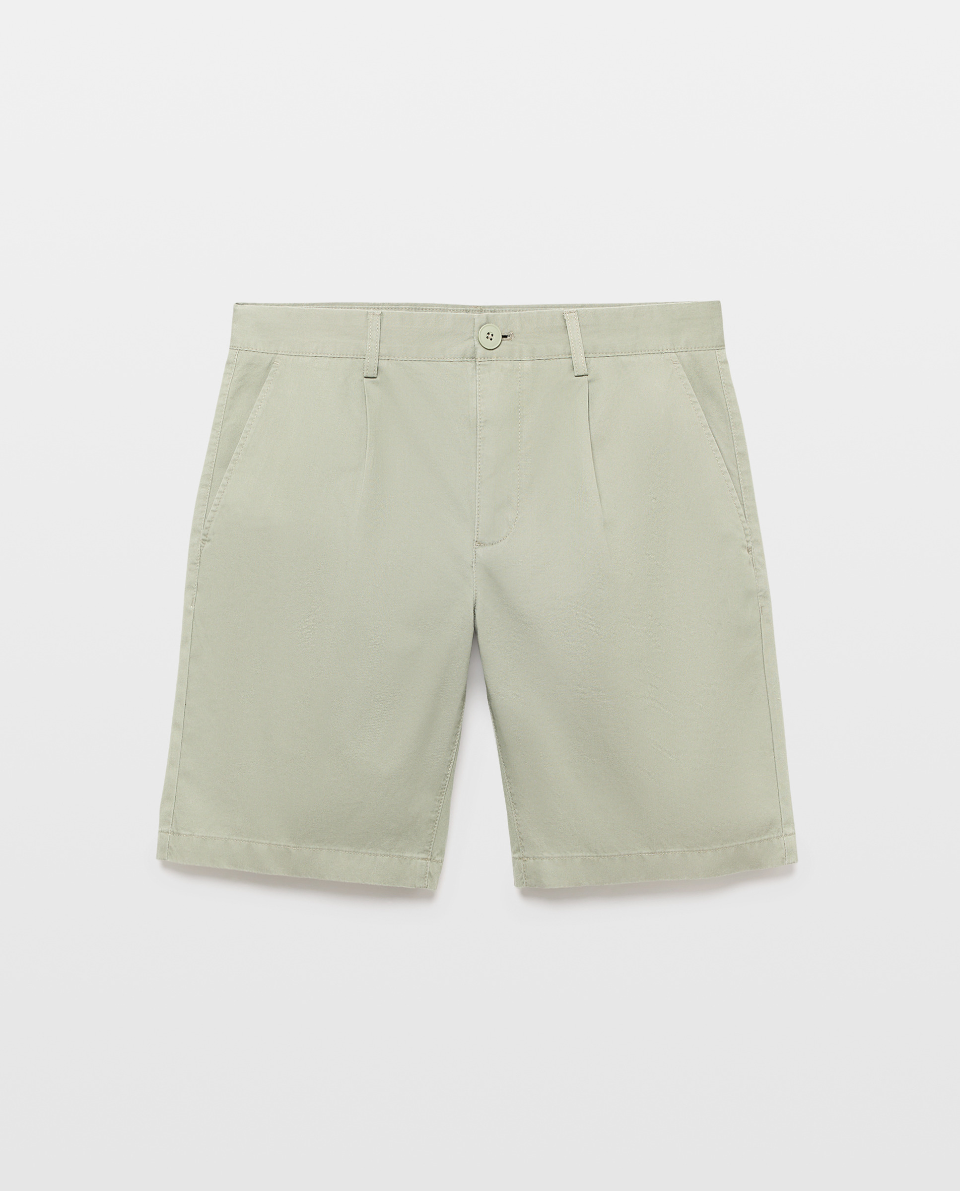 Bermuda hombre chino con pinzas 510 Verde claro-4
