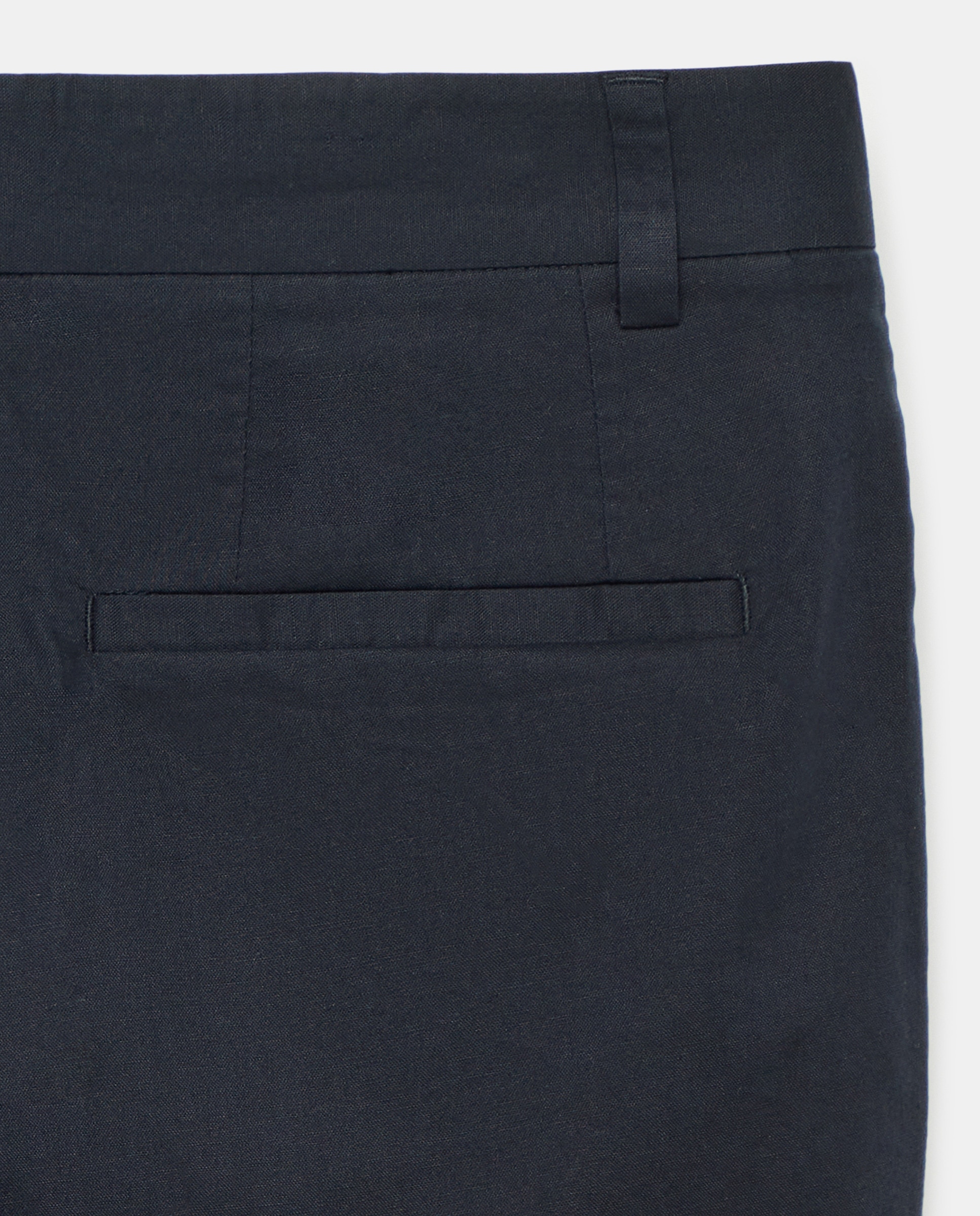 Bermuda hombre chino con lino 471 Índigo-5