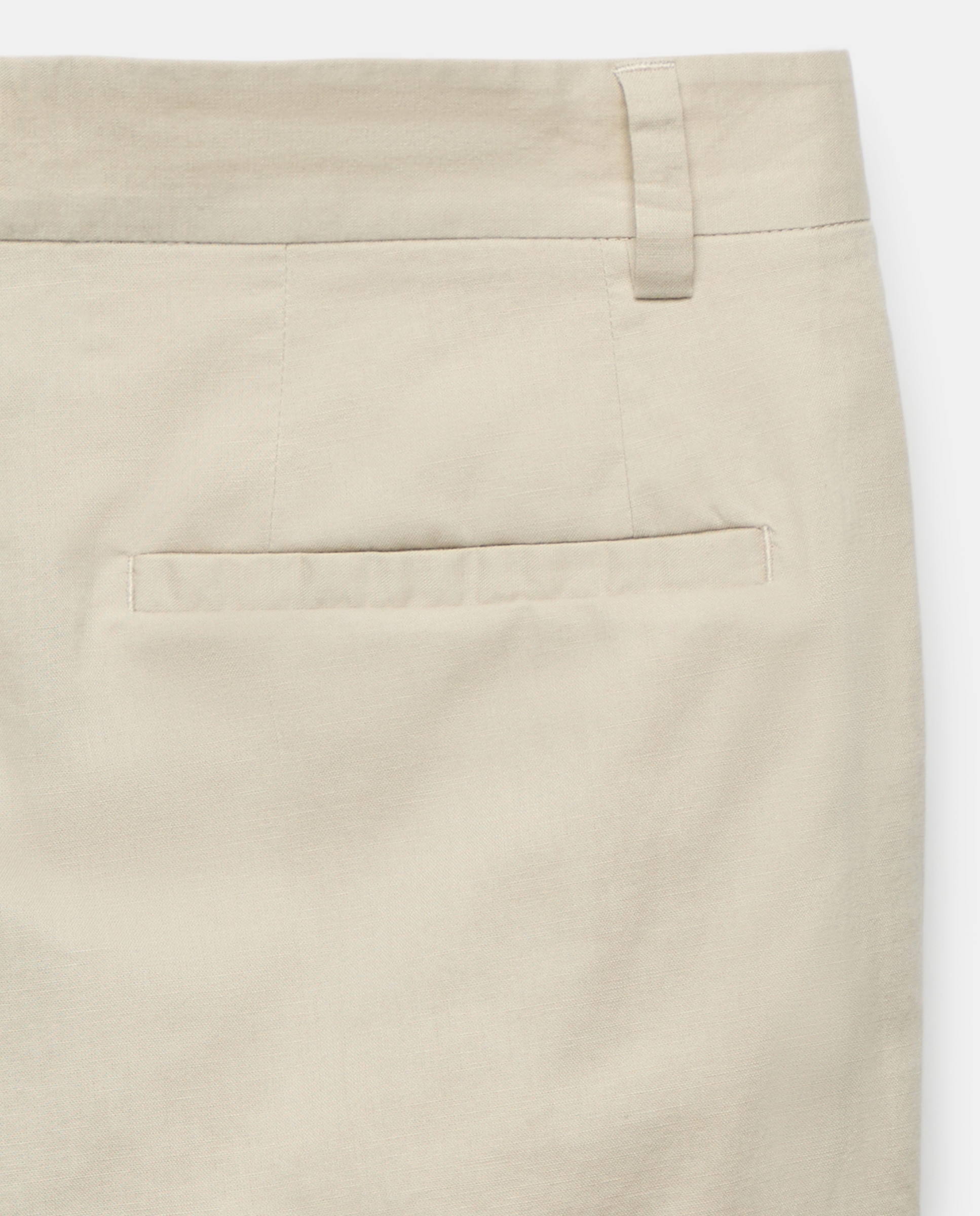 Bermuda hombre chino con lino Visón claro-5
