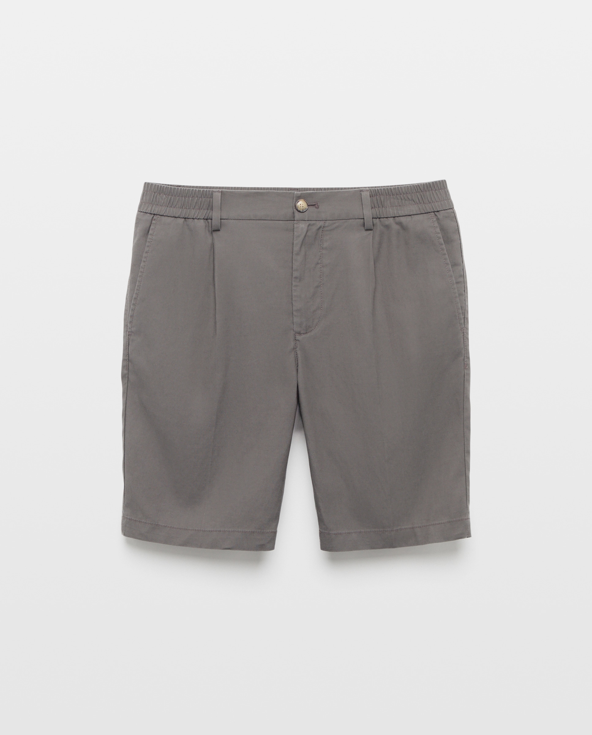 Bermuda hombre chino gomas con lino 830 Antracita-4