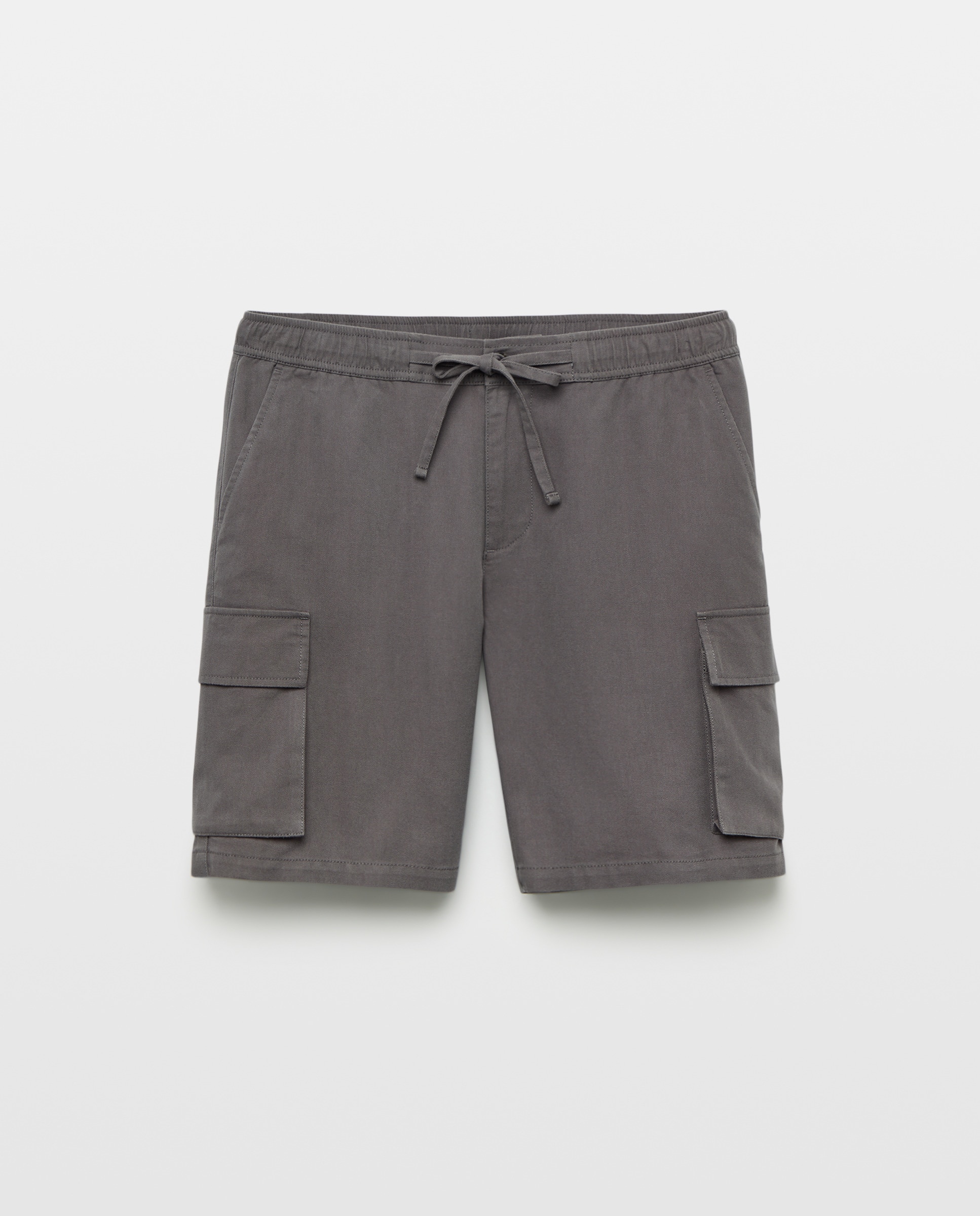 Bermuda hombre cargo con lino 830 Antracita-4