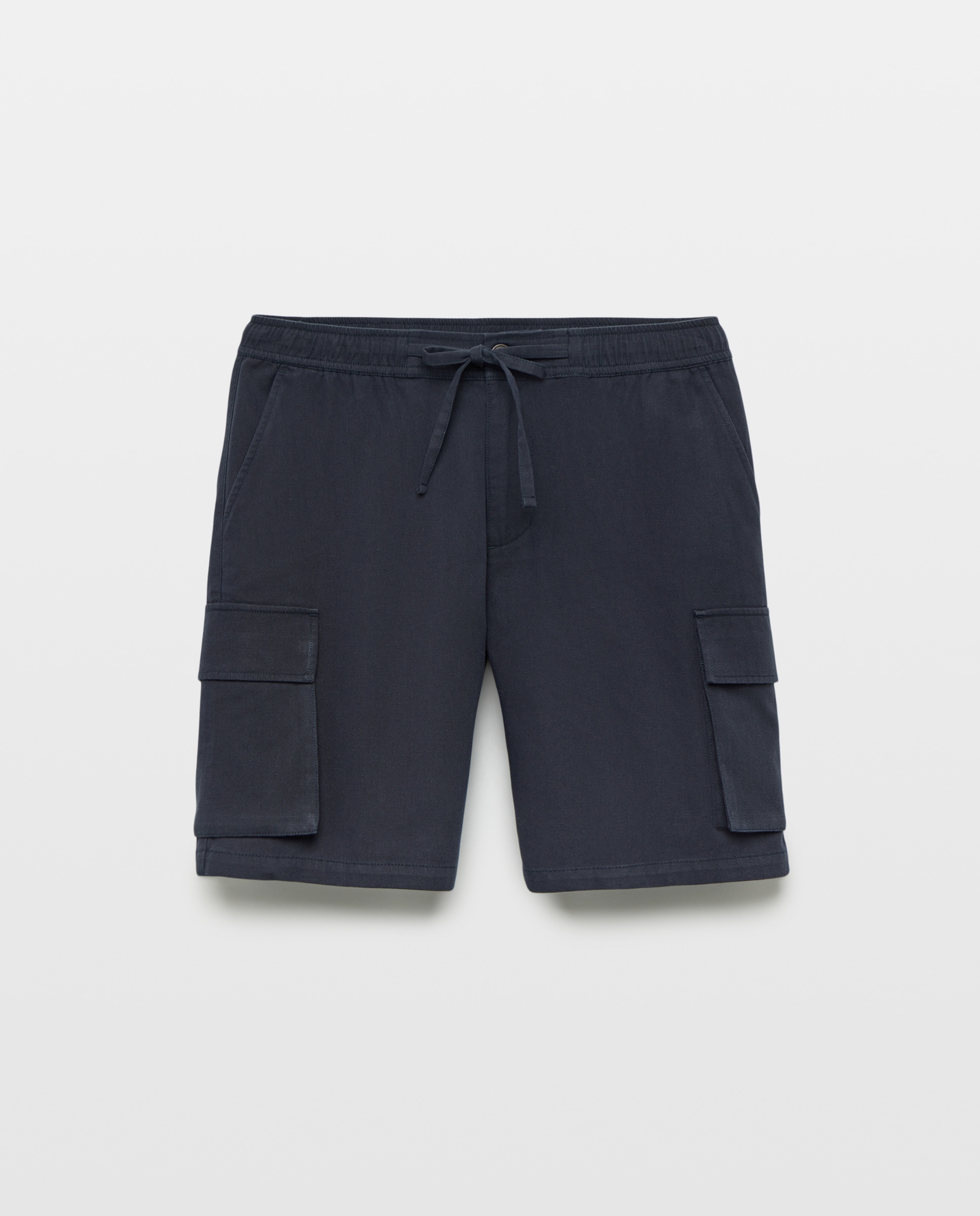 Bermuda hombre cargo con lino 471 Índigo-4