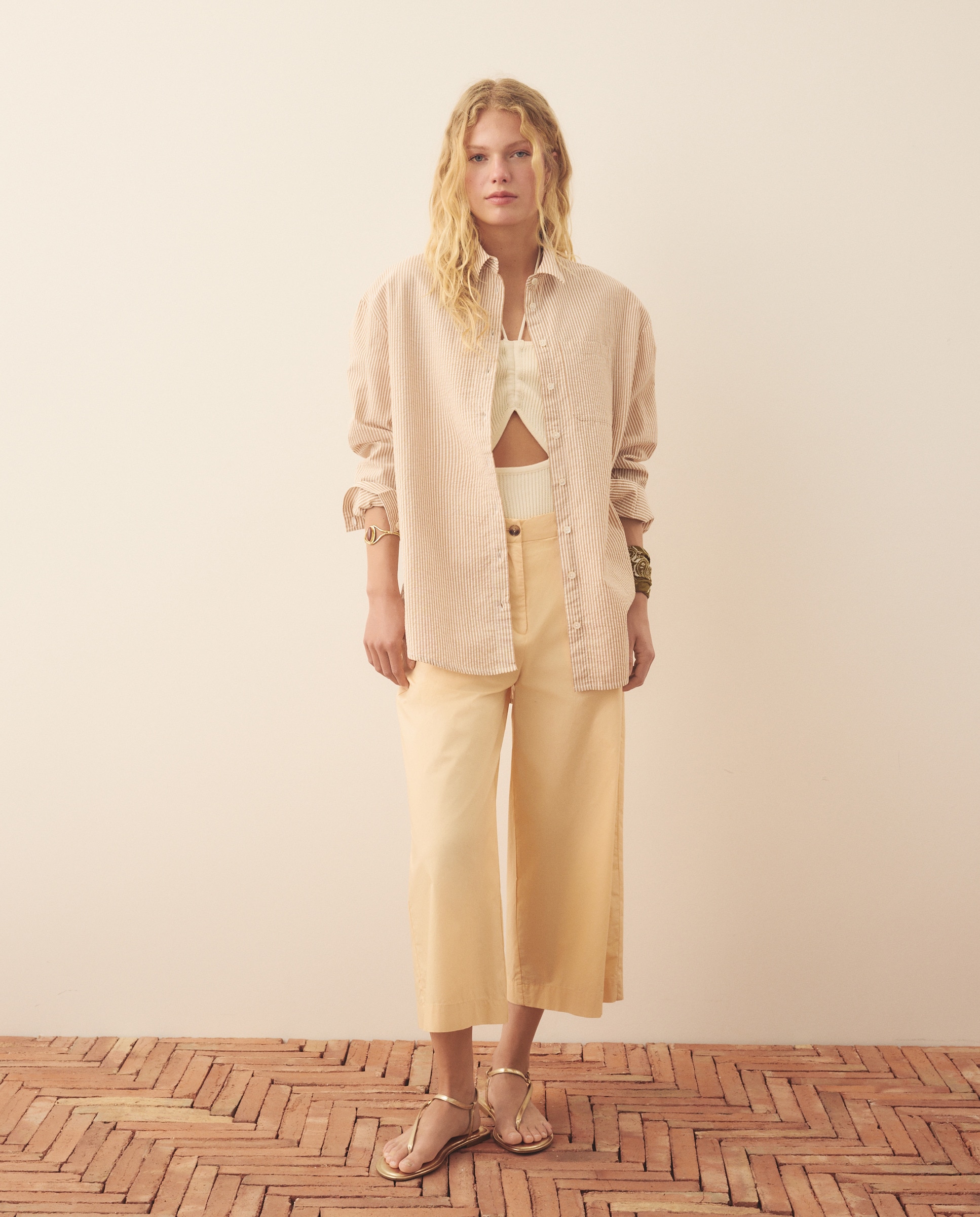 Blusa de Seersucker Branco-2
