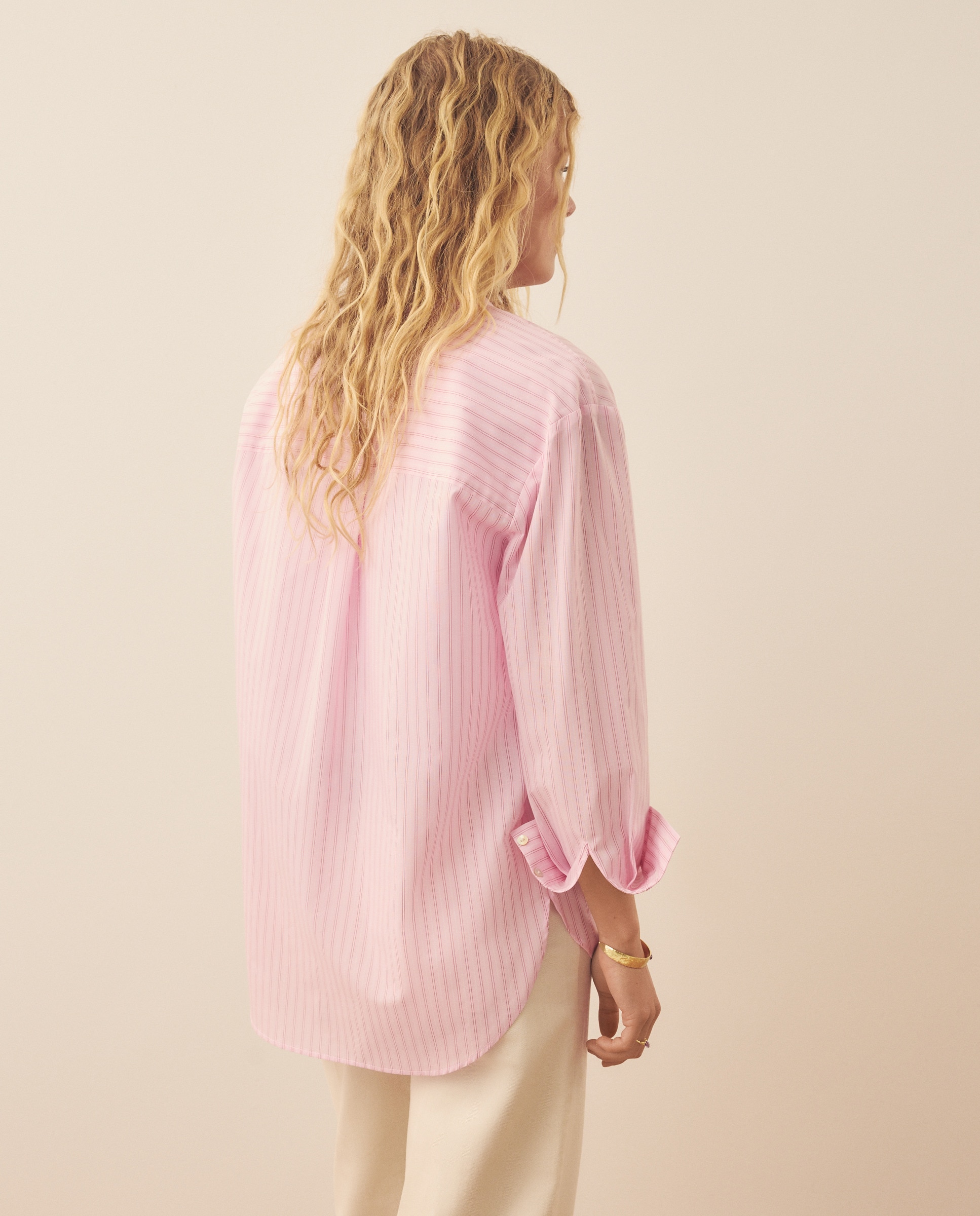 Blusa Tipo Camiseiro Oversize Rosa-2