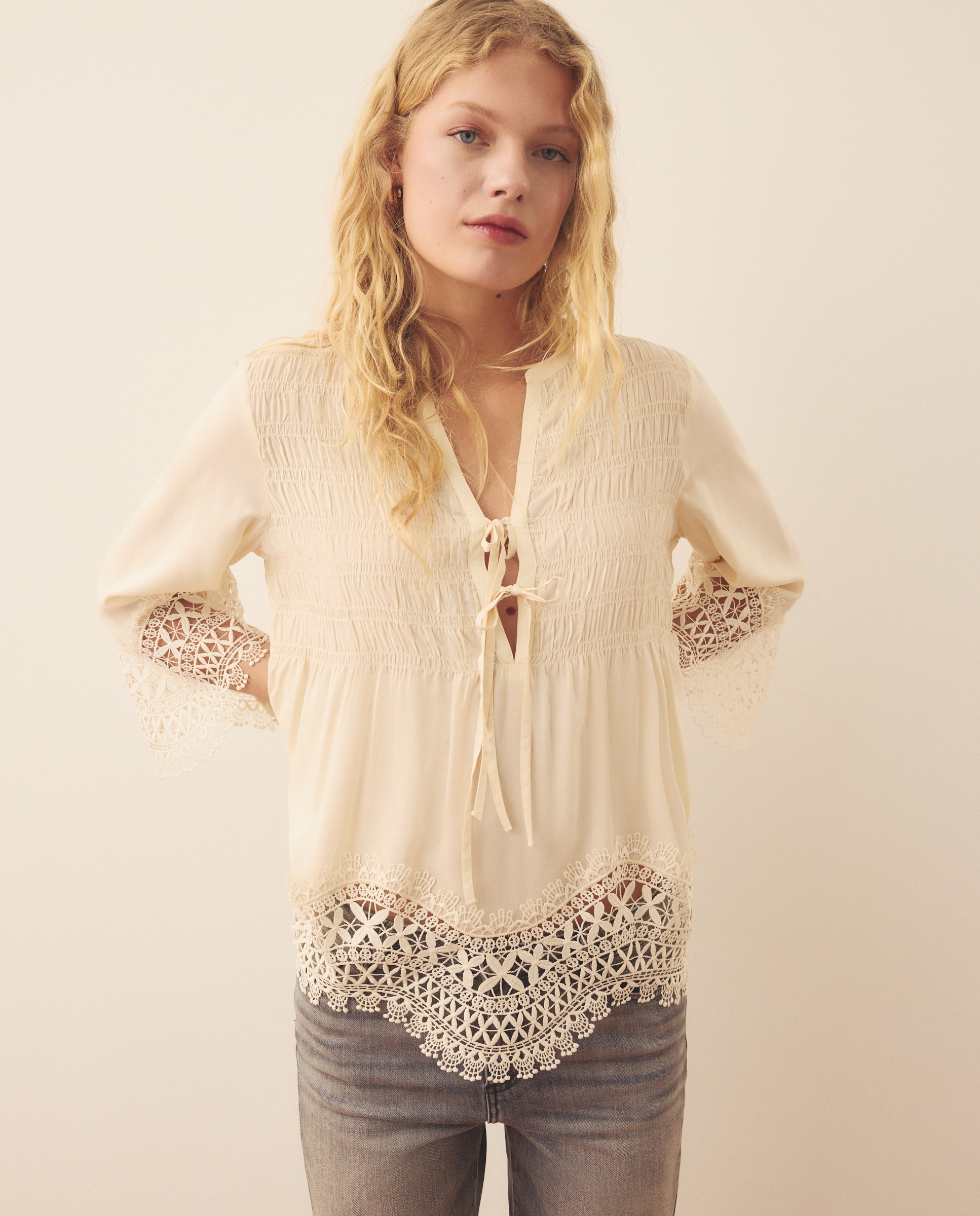 Blusa Lisa de Manga Comprida 120 Cru-2