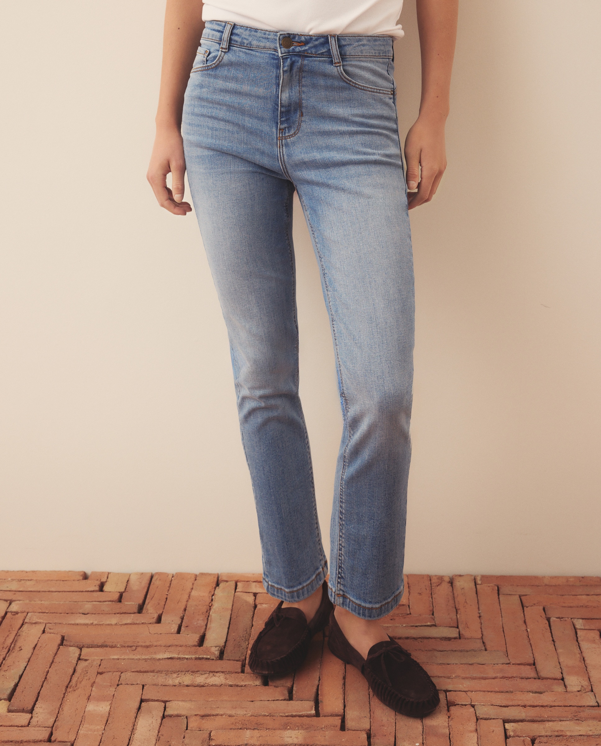 Calças Regular Lisas Cerúleo-2