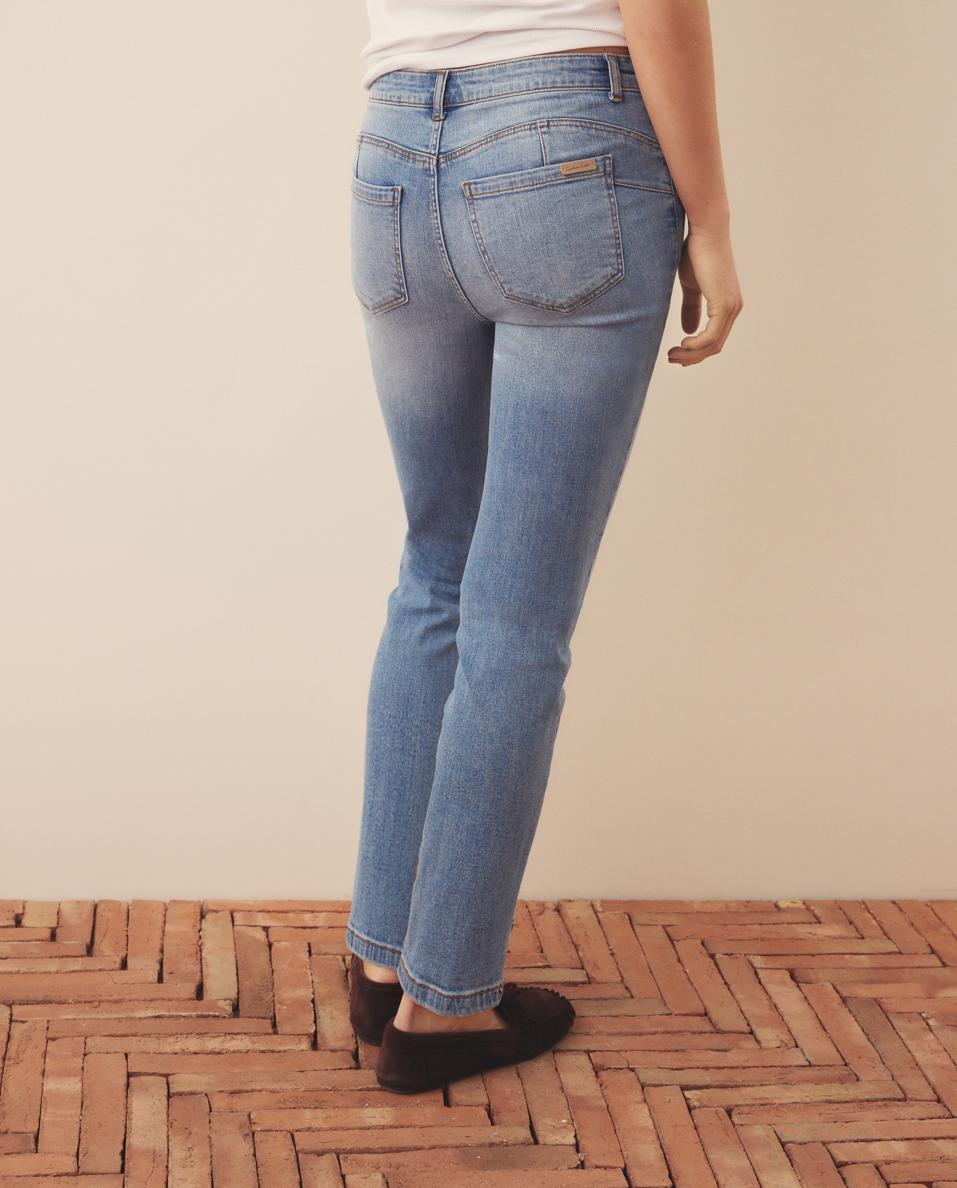 Calças Regular Lisas Cerúleo-3