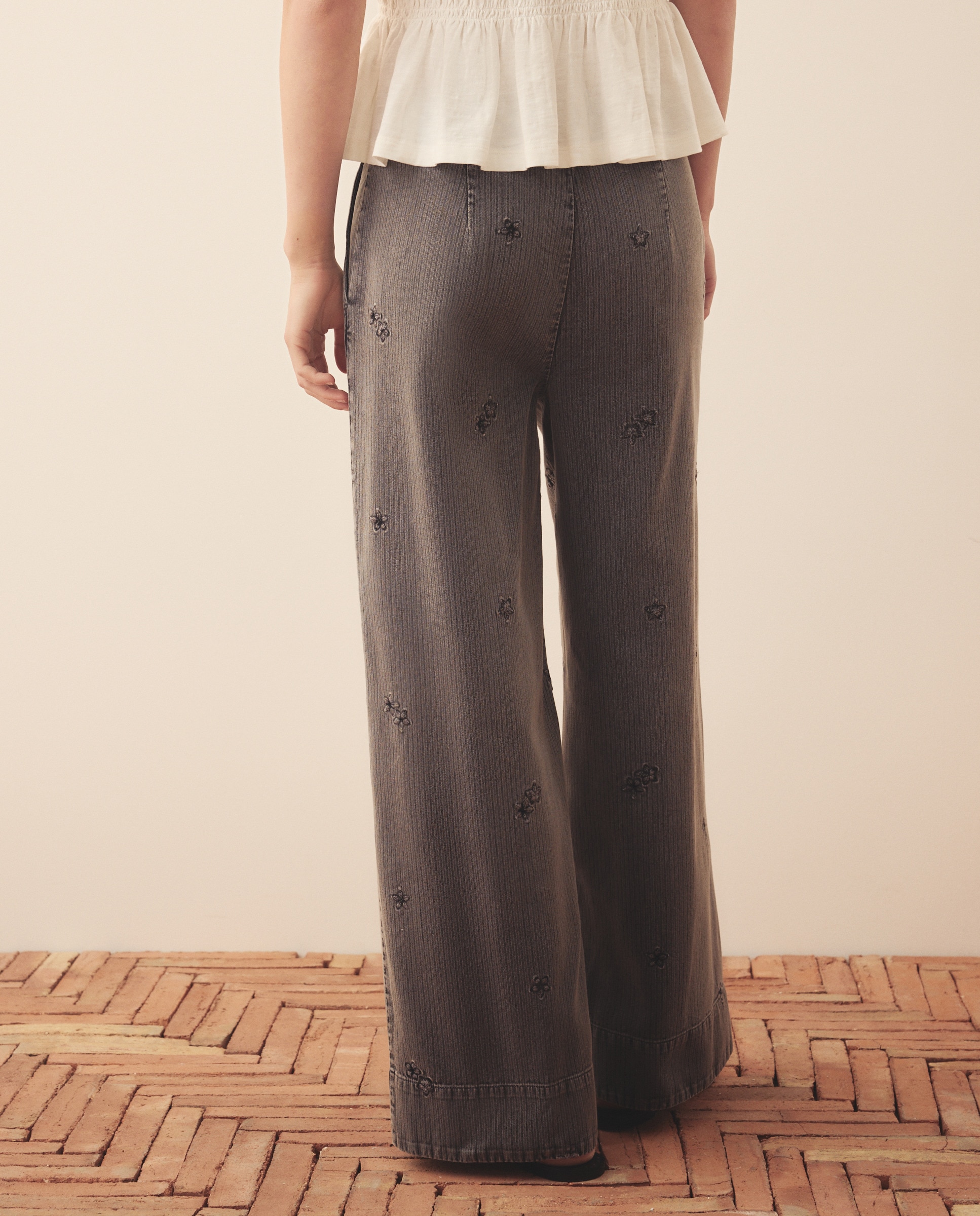 Jeans Lisas de Algodão 820 Cinzento Médio-3