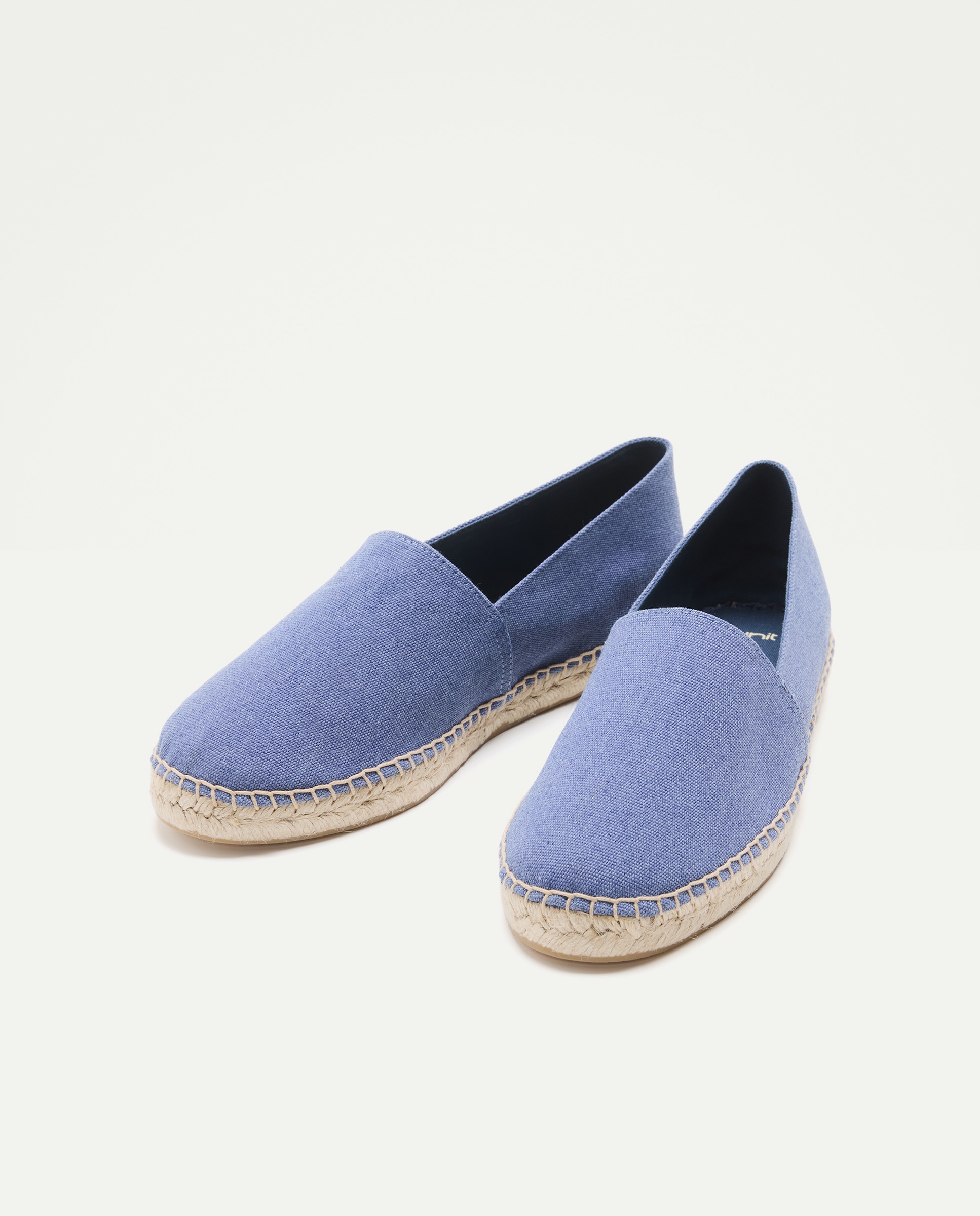 Alpargata recta lona lavada de hombre con piso de yute Azul marino-2
